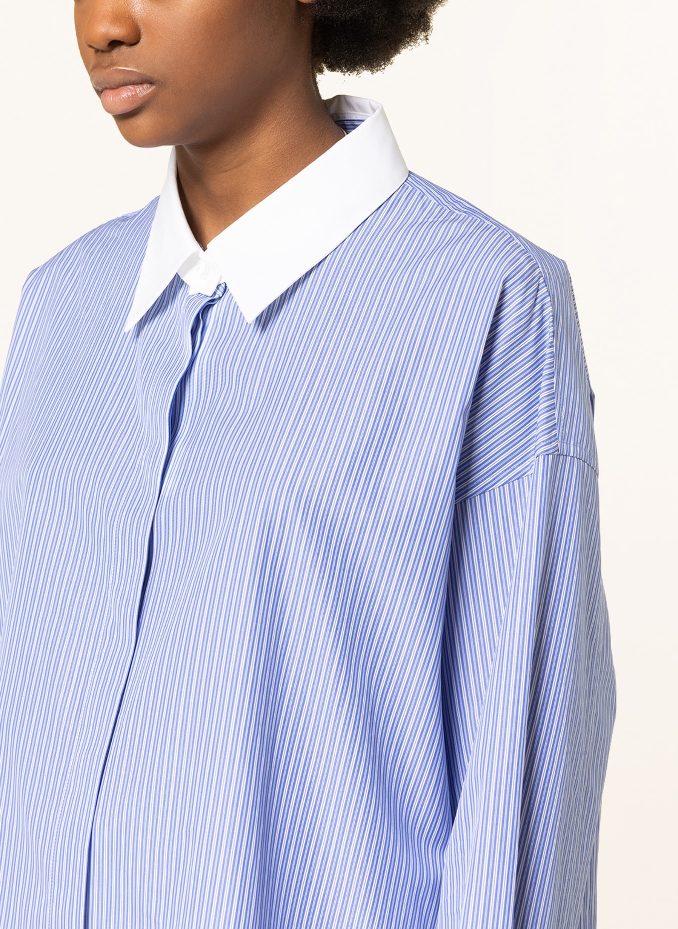 LOEWE Oversized shirt blouse, Color: BLUE/ WHITE (Image 4)