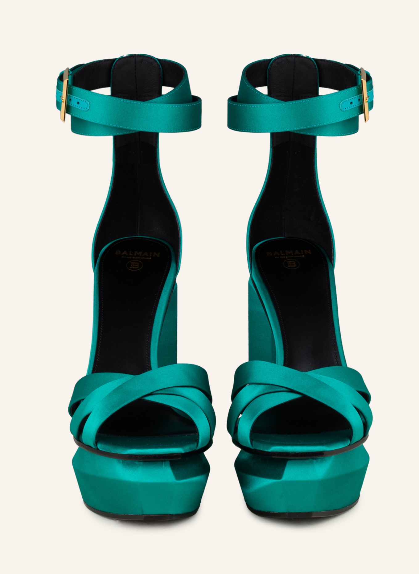 BALMAIN Sandały na platformie AVA, Kolor: PETROL (Obrazek 3)