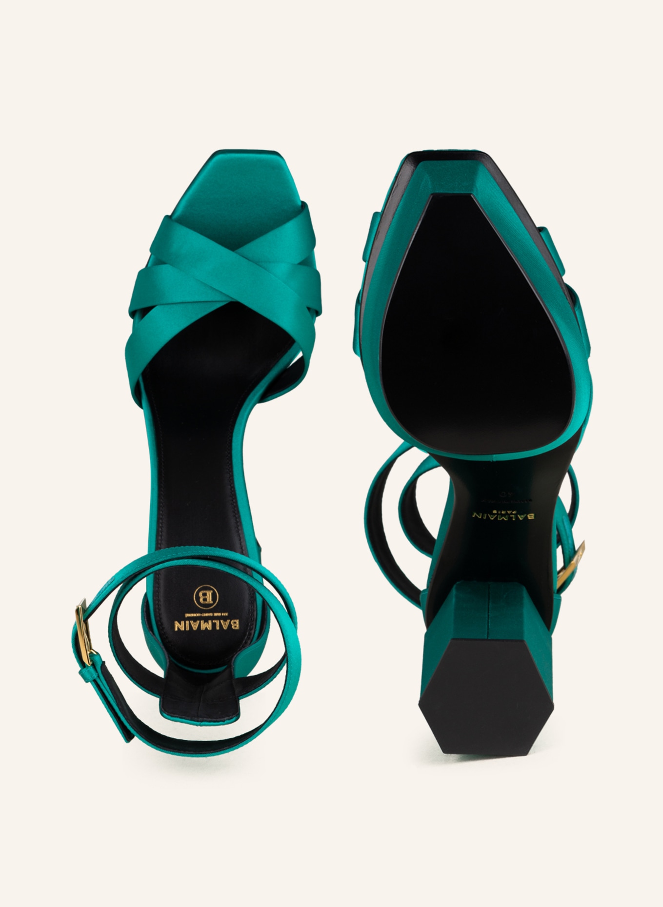 BALMAIN Platform sandals AVA, Color: TEAL (Image 5)