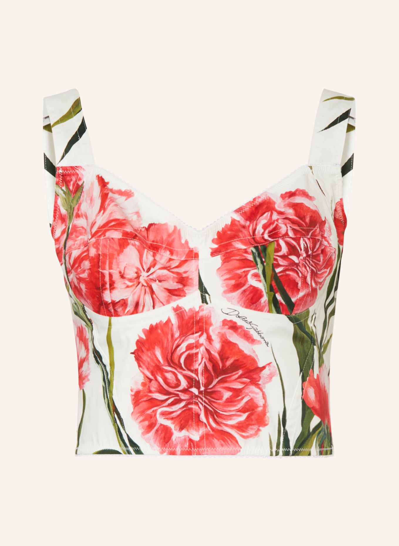 DOLCE & GABBANA Cropped top, Color: WHITE/ RED/ GREEN (Image 1)