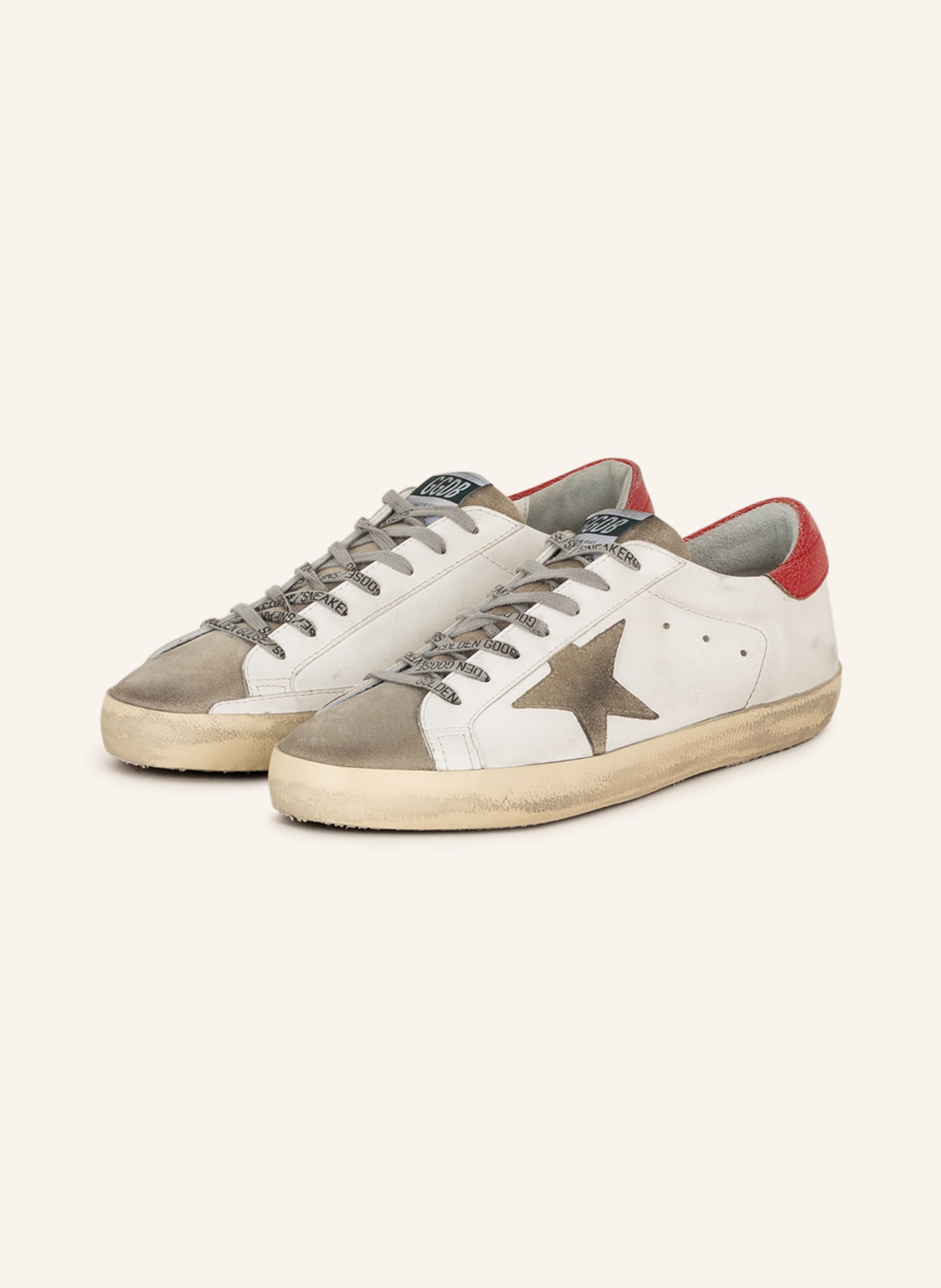 GOLDEN GOOSE Sneakers SUPER-STAR, Color: WHITE/ LIGHT GRAY/ RED (Image 1)