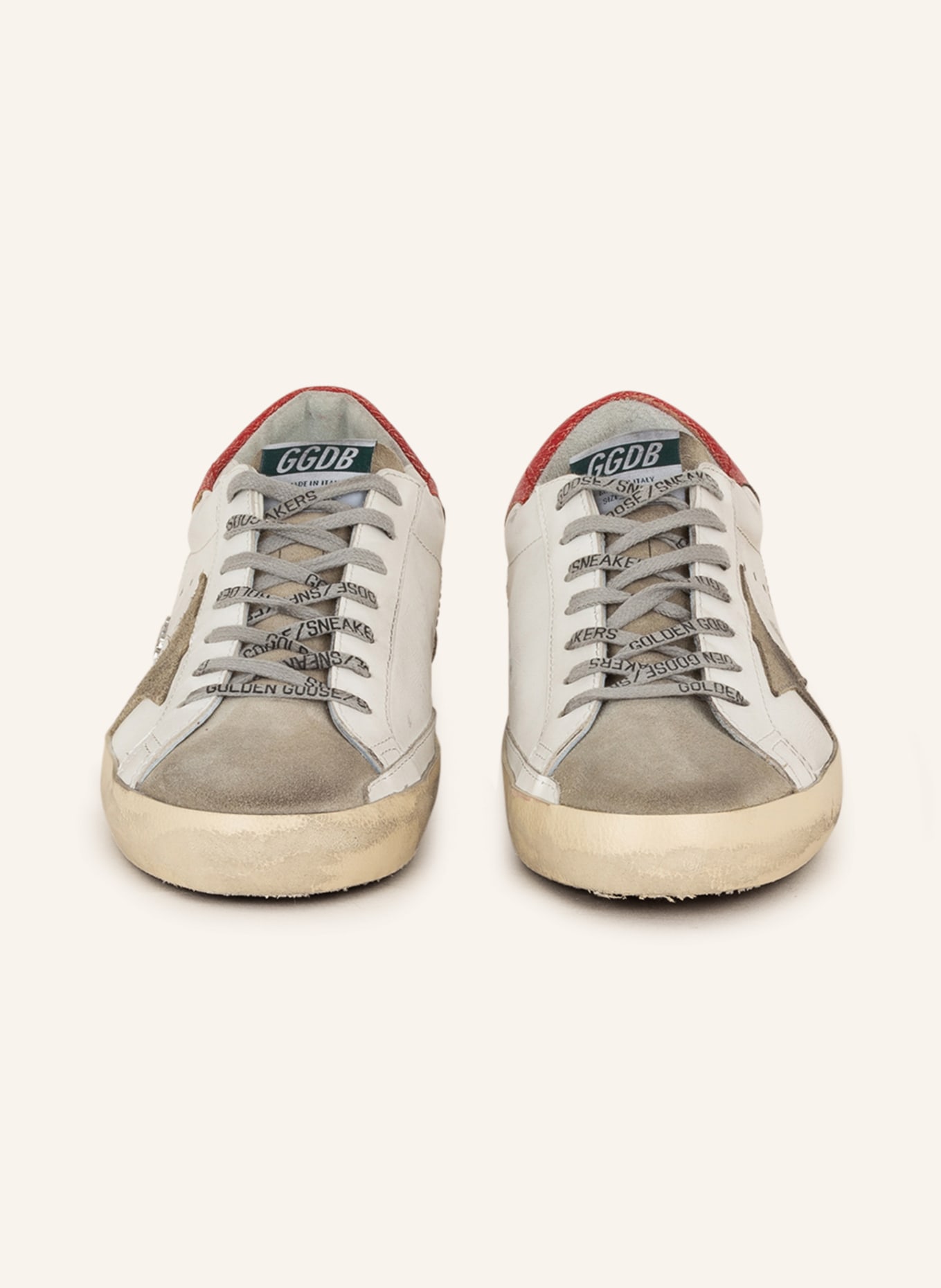 GOLDEN GOOSE Sneakers SUPER-STAR, Color: WHITE/ LIGHT GRAY/ RED (Image 3)