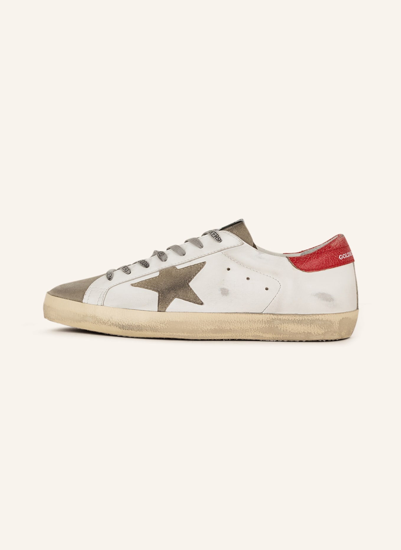 GOLDEN GOOSE Sneakers SUPER-STAR, Color: WHITE/ LIGHT GRAY/ RED (Image 4)