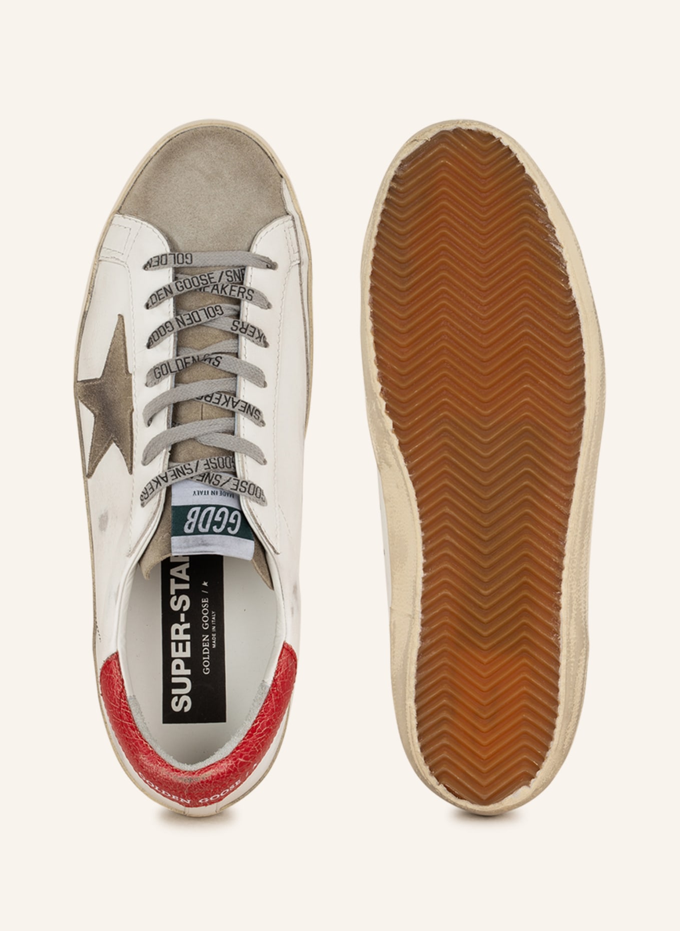 GOLDEN GOOSE Sneakers SUPER-STAR, Color: WHITE/ LIGHT GRAY/ RED (Image 5)