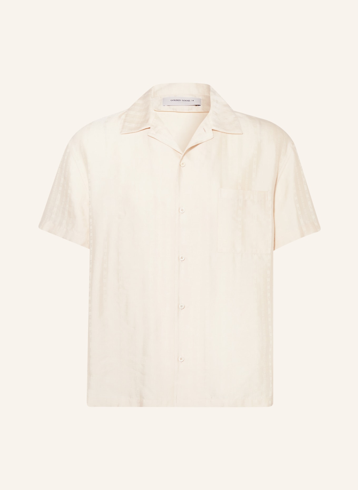 GOLDEN GOOSE Resort shirt comfort fit with linen, Color: CREAM (Image 1)
