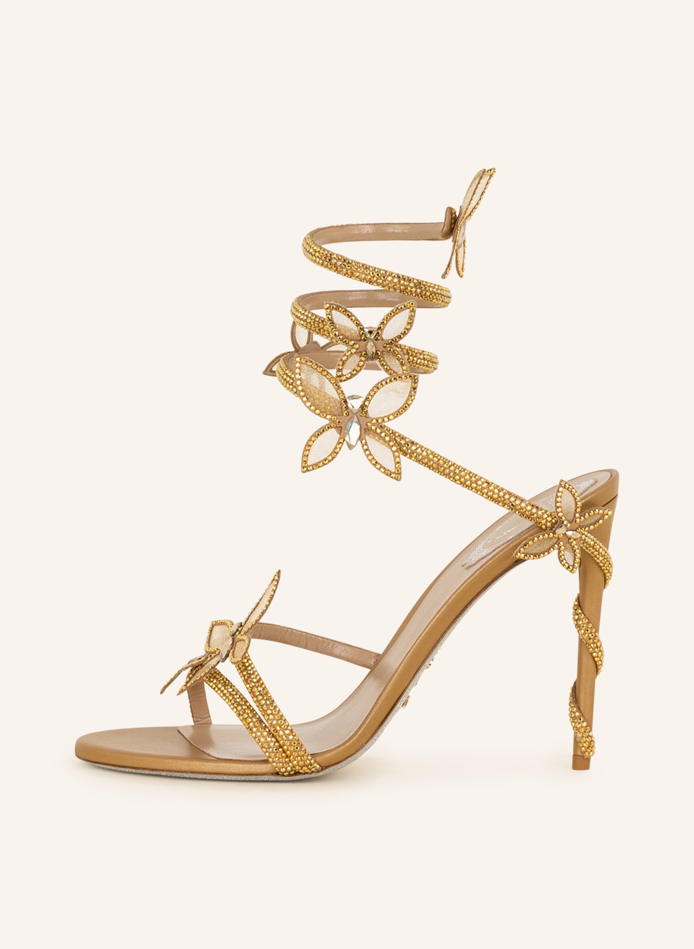 RENE CAOVILLA Sandals with decorative gems, Color: GOLD (Image 4)