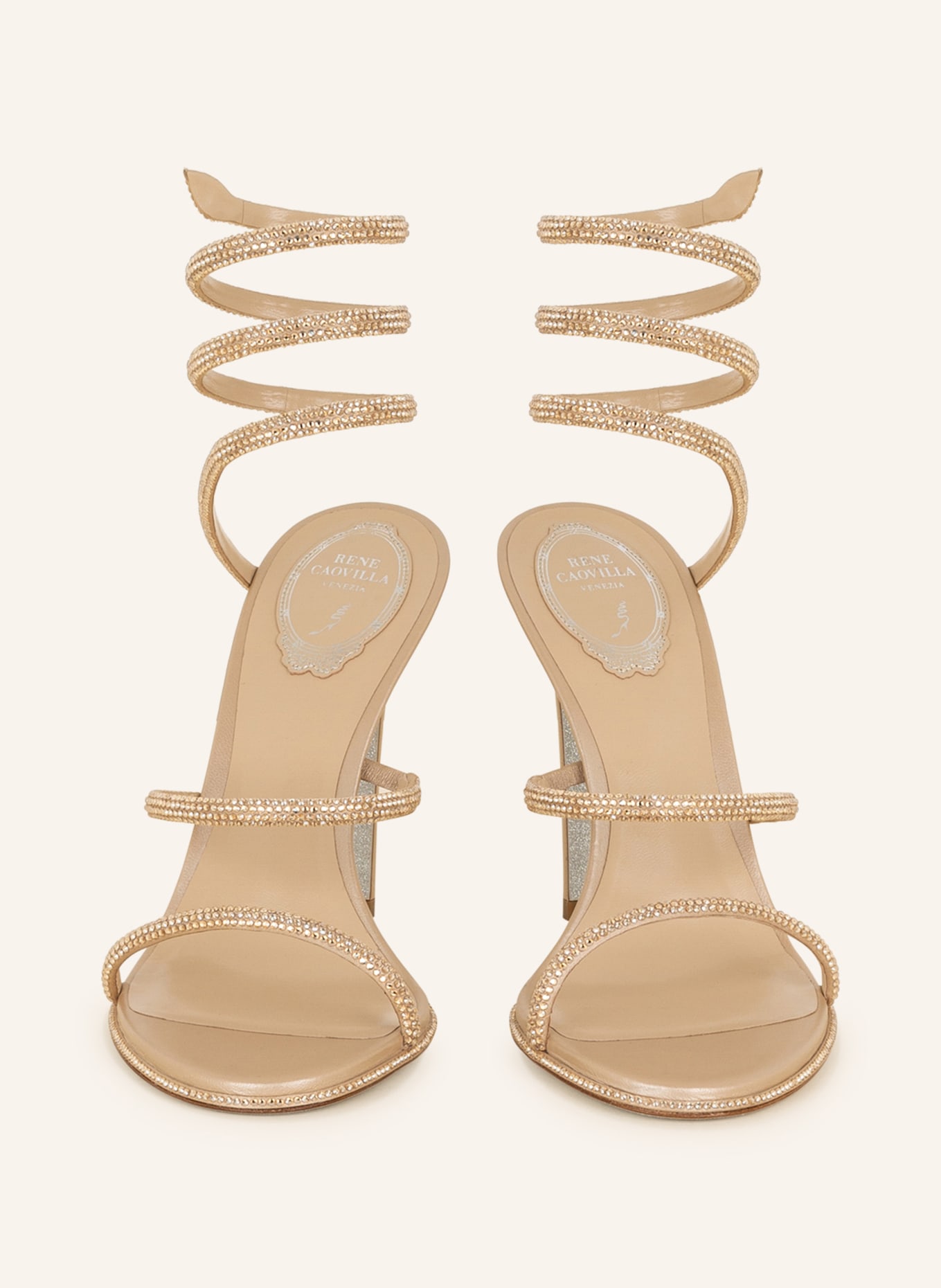 RENE CAOVILLA Sandals with decorative gems, Color: GOLD/ SILVER (Image 3)