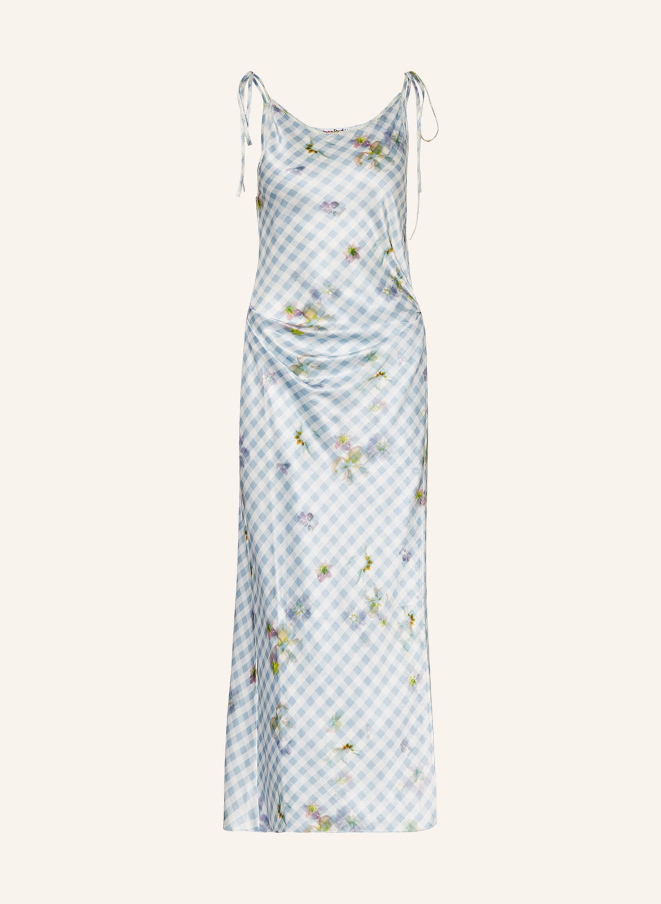 Acne Studios Wrap dress in satin, Color: WHITE/ LIGHT BLUE/ PINK (Image 1)