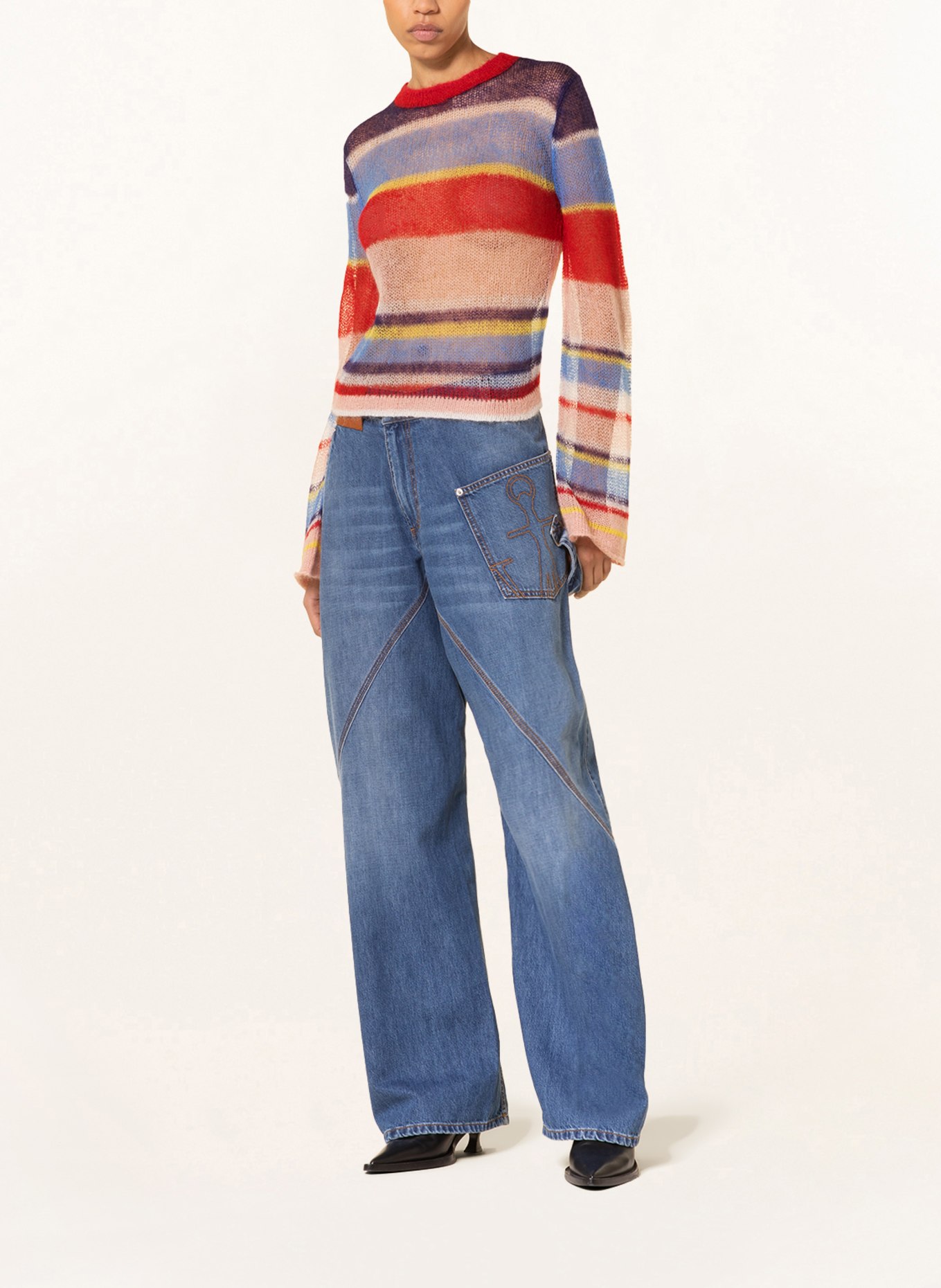 Acne Studios Sweater with mohair, Color: BLUE/ LIGHT PINK/ YELLOW (Image 2)