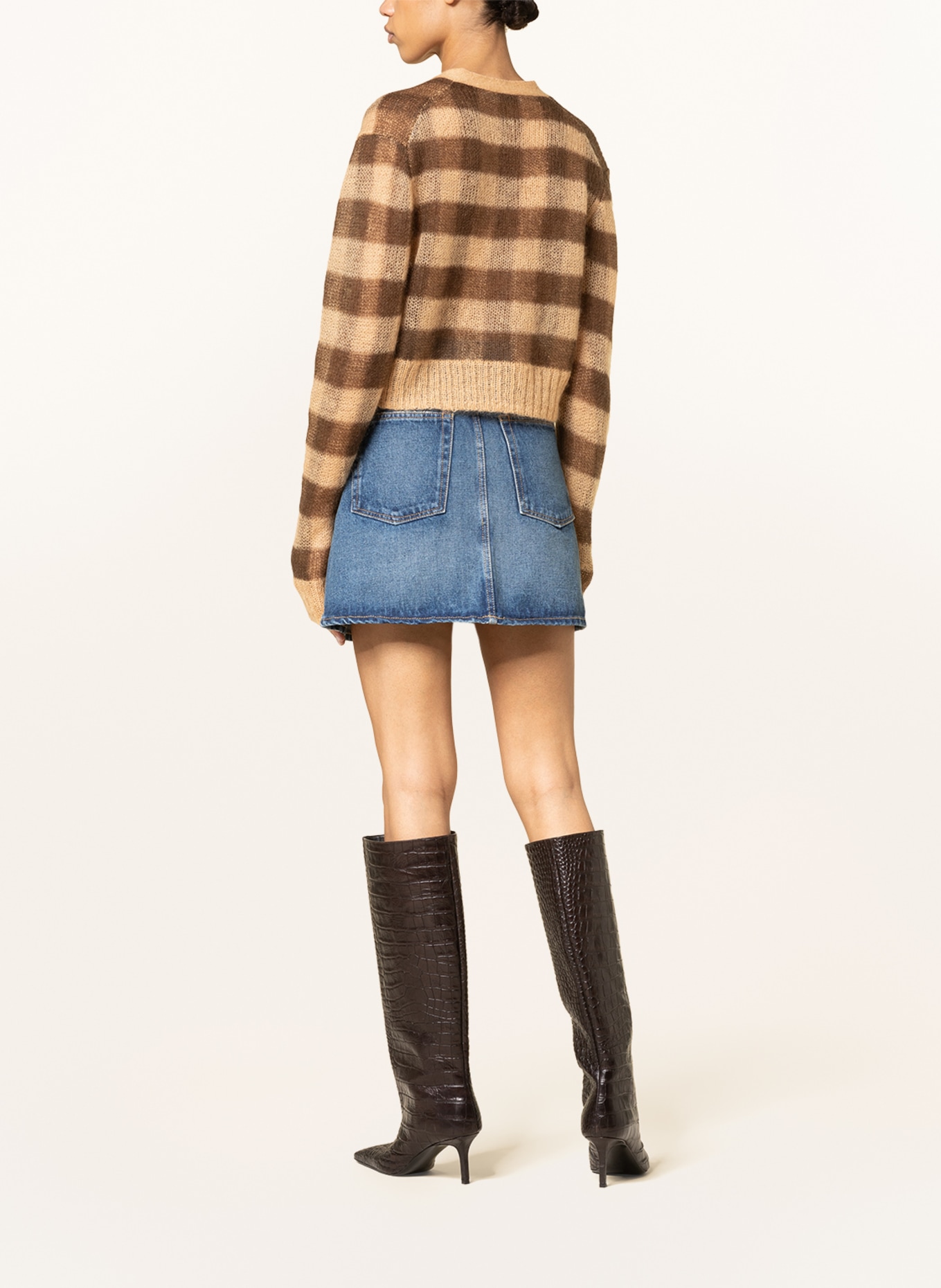Acne Studios Cropped cardigan with mohair, Color: DARK BROWN/ LIGHT BROWN (Image 3)