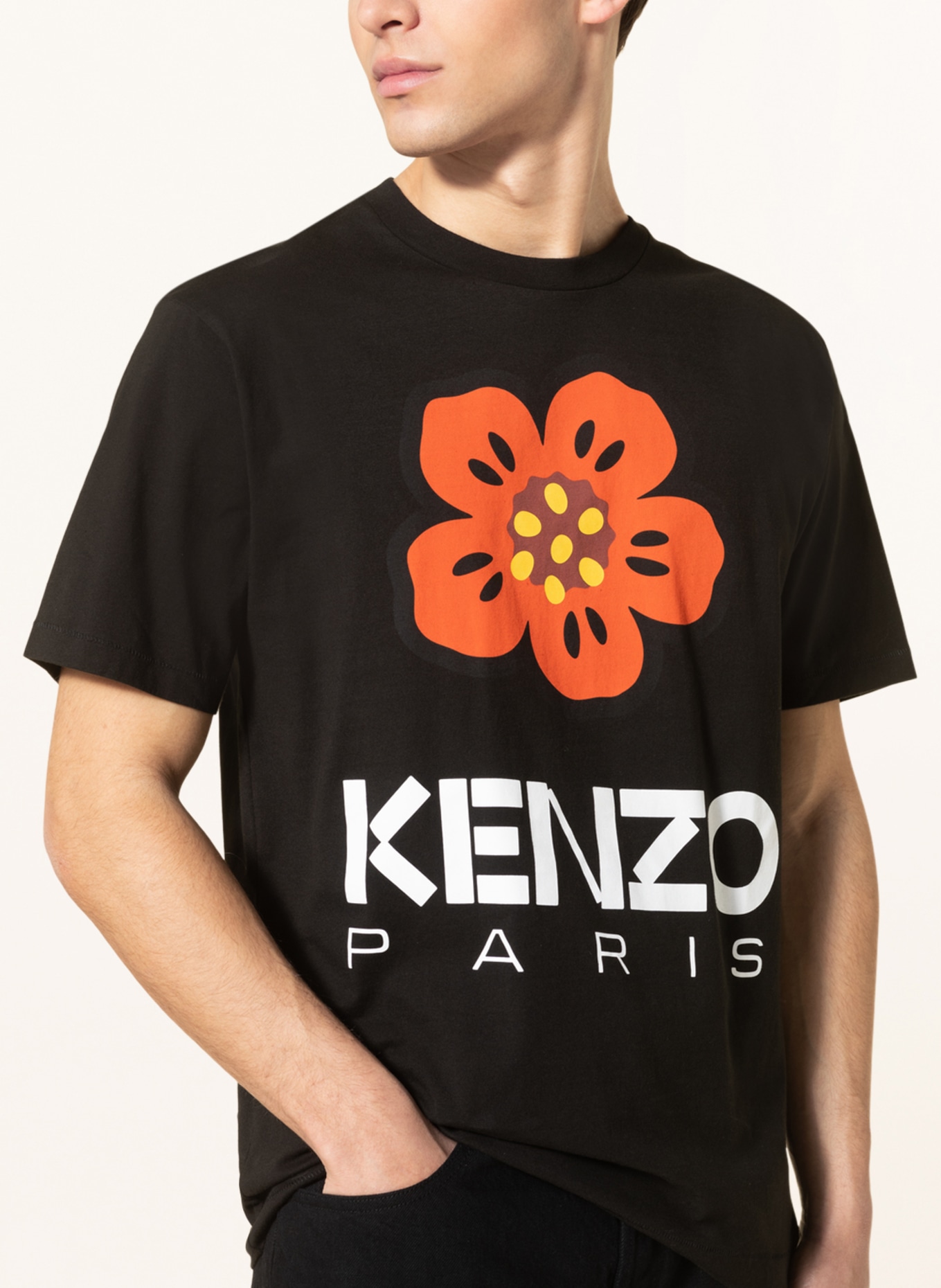 KENZO T-shirt BOKE FLOWER, Kolor: CZARNY/ BIAŁY (Obrazek 4)