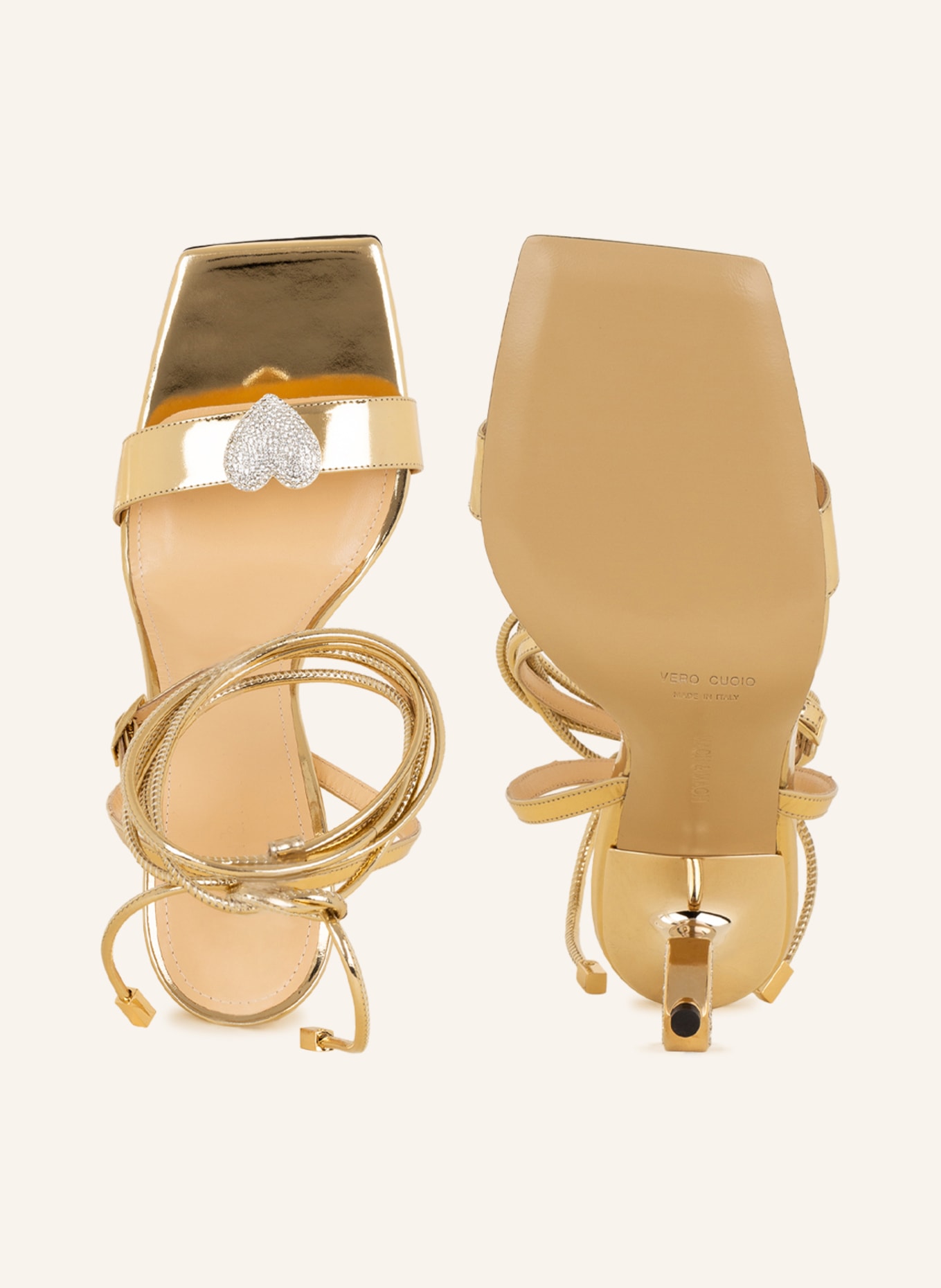 MACH & MACH Sandaletten AMBER mit Schmucksteinen, Farbe: GOLD (Bild 5)