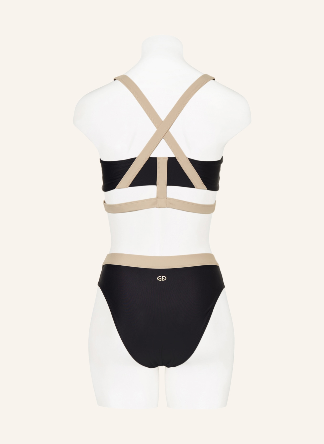 GOLDBERGH Bralette bikini top ATLANTIC, Color: BLACK/ BEIGE (Image 3)