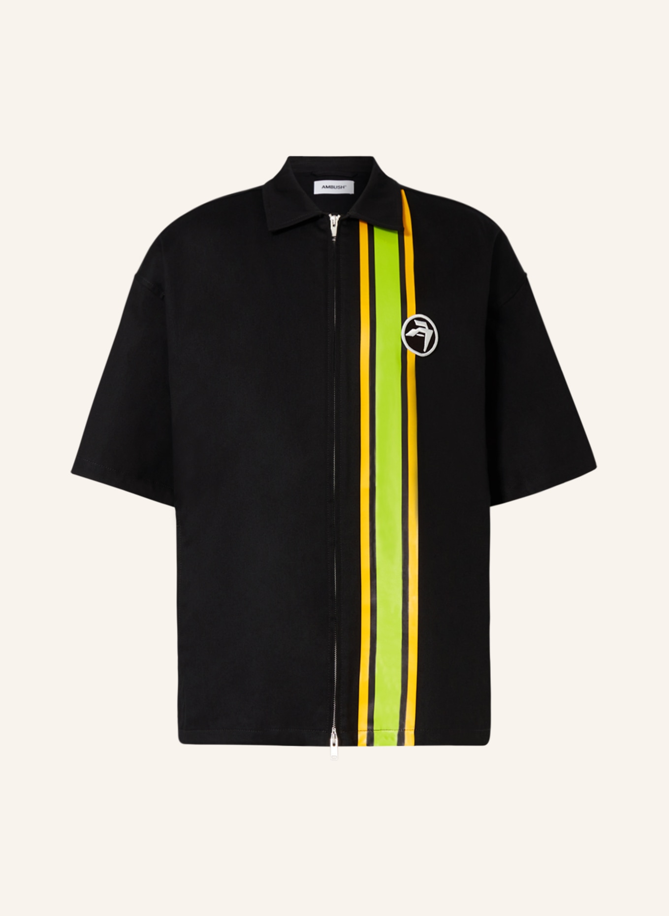 AMBUSH Short sleeve shirt comfort fit, Color: BLACK/ ORANGE/ NEON GREEN (Image 1)