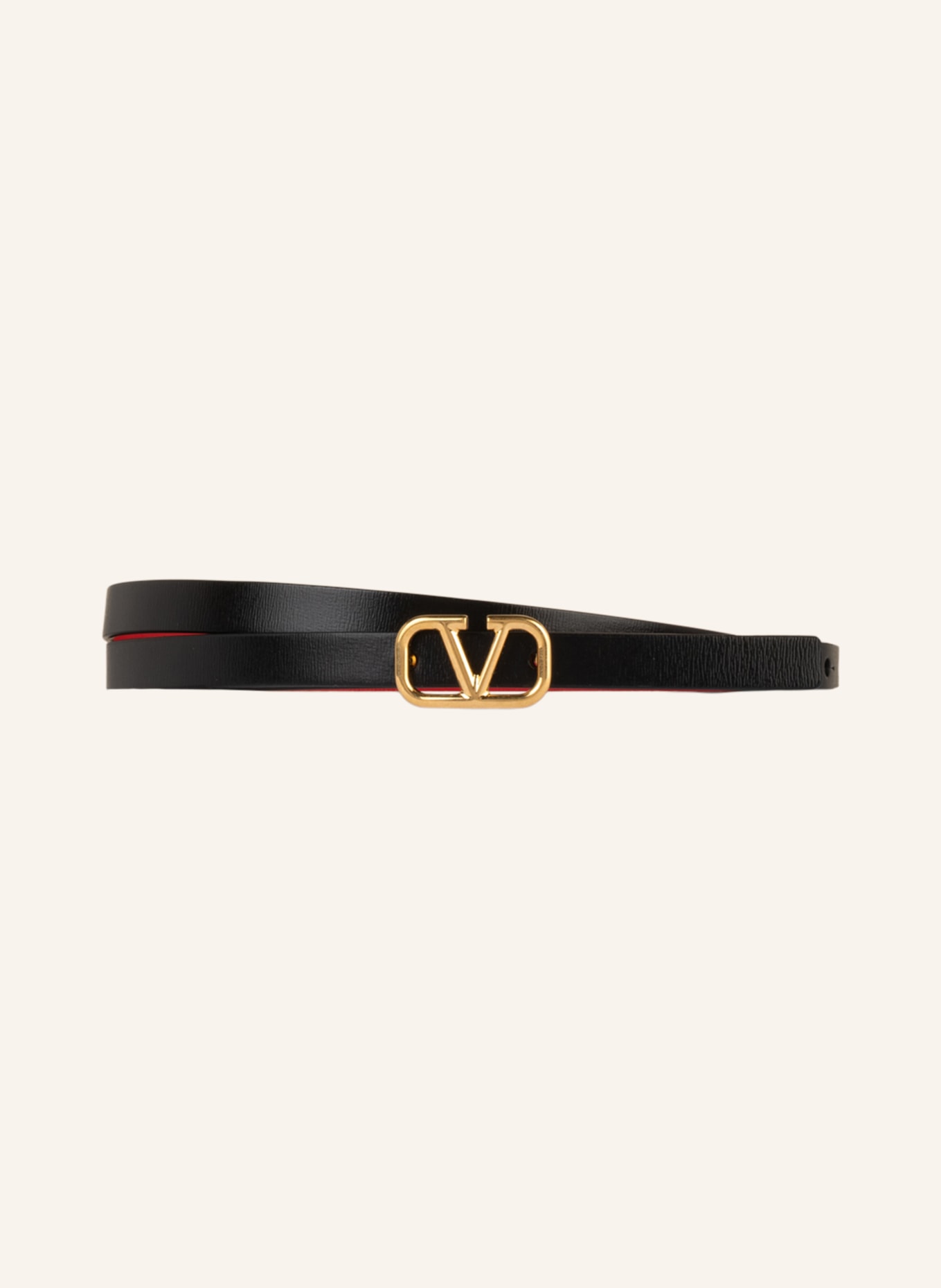 VALENTINO GARAVANI Reversible leather belt, Color: BLACK/ RED (Image 1)
