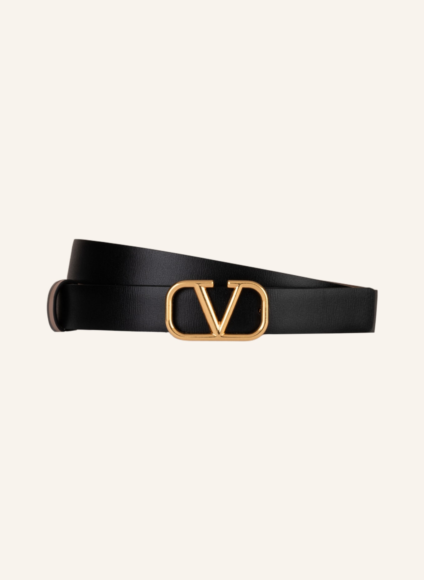 VALENTINO GARAVANI Reversible leather belt, Color: BEIGE/ BLACK (Image 2)