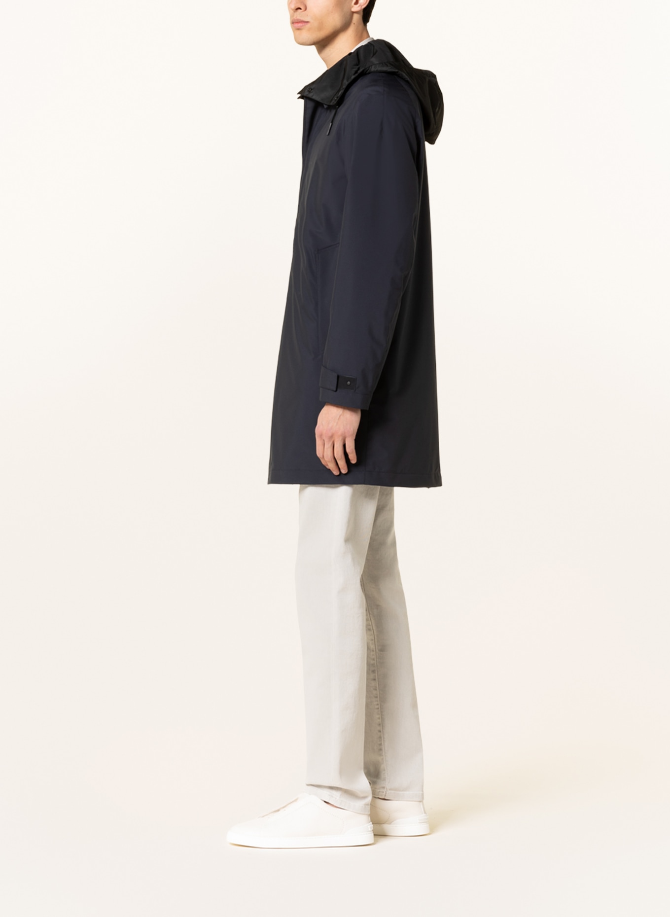 ZEGNA Coat with detachable hood, Color: DARK BLUE (Image 4)