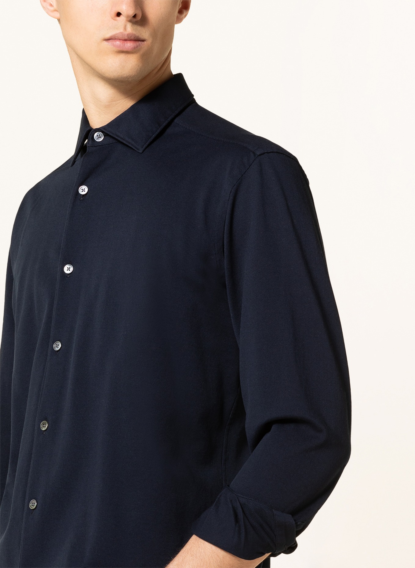 ZEGNA Jersey shirt regular fit, Color: DARK BLUE (Image 4)