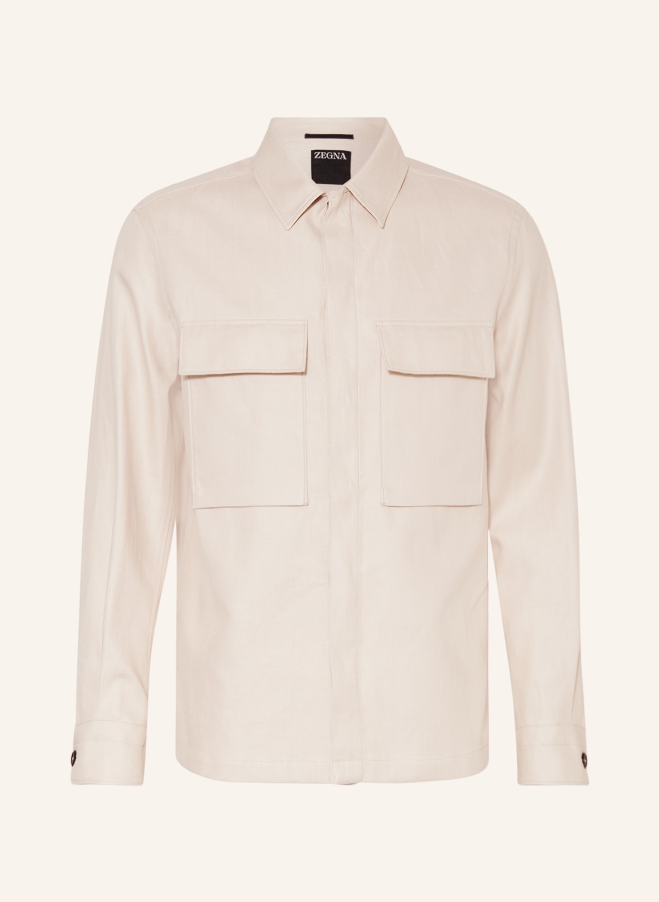 ZEGNA Linen overshirt, Color: BEIGE (Image 1)