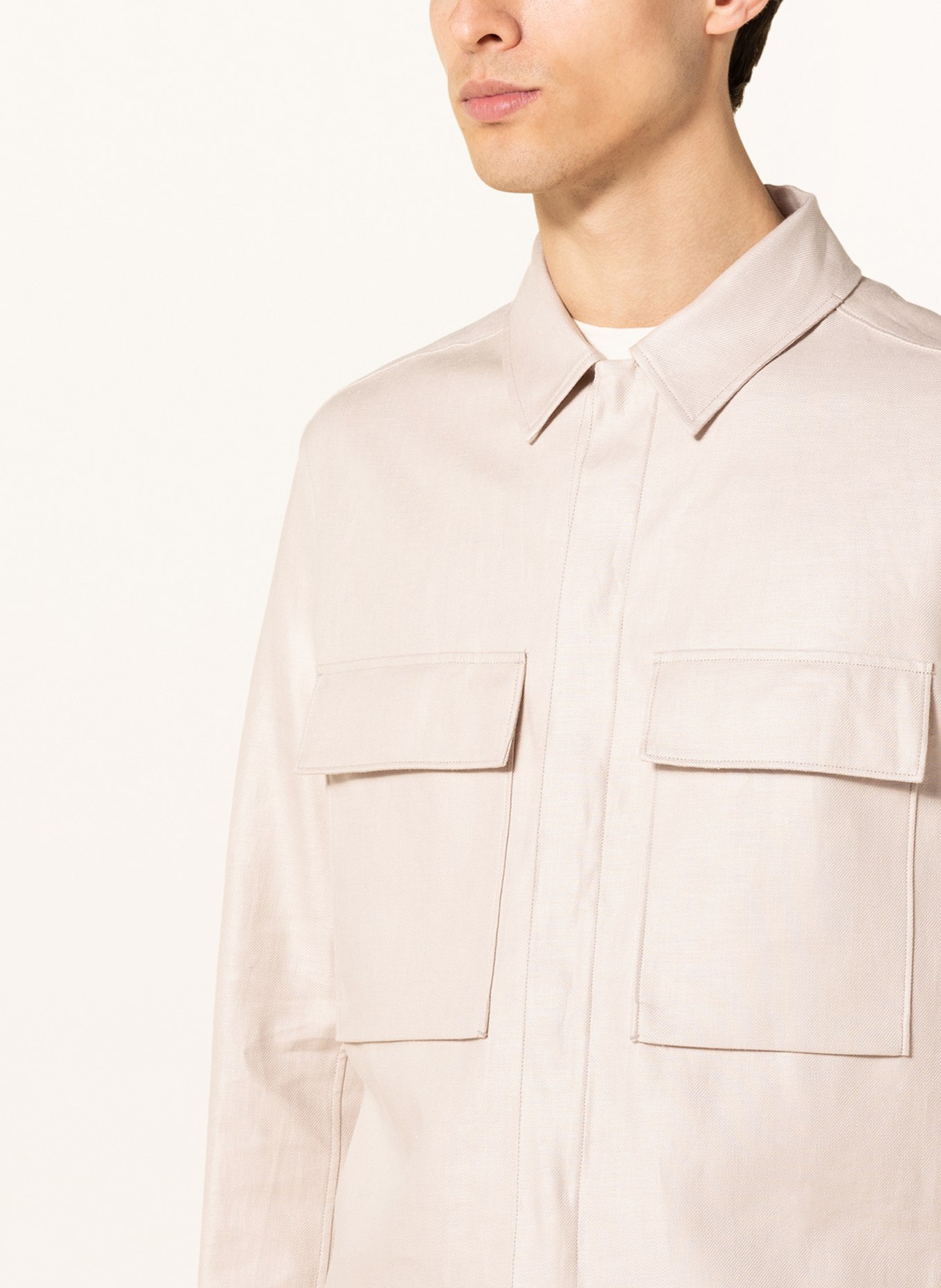 ZEGNA Linen overshirt, Color: BEIGE (Image 4)