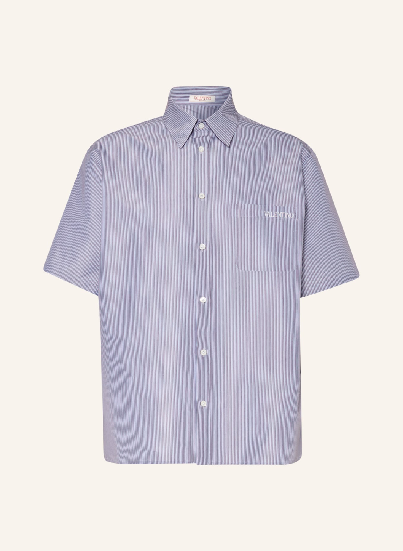 VALENTINO Short sleeve shirt comfort fit, Color: LIGHT BLUE/ BROWN (Image 1)