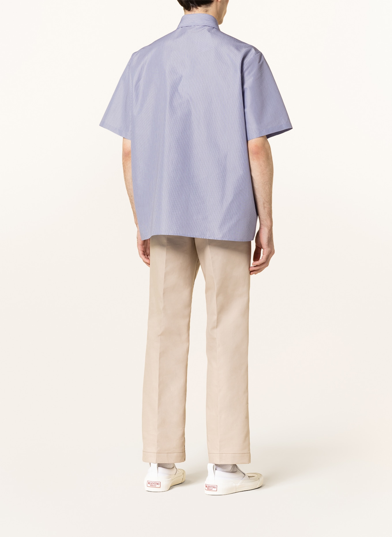 VALENTINO Short sleeve shirt comfort fit, Color: LIGHT BLUE/ BROWN (Image 3)