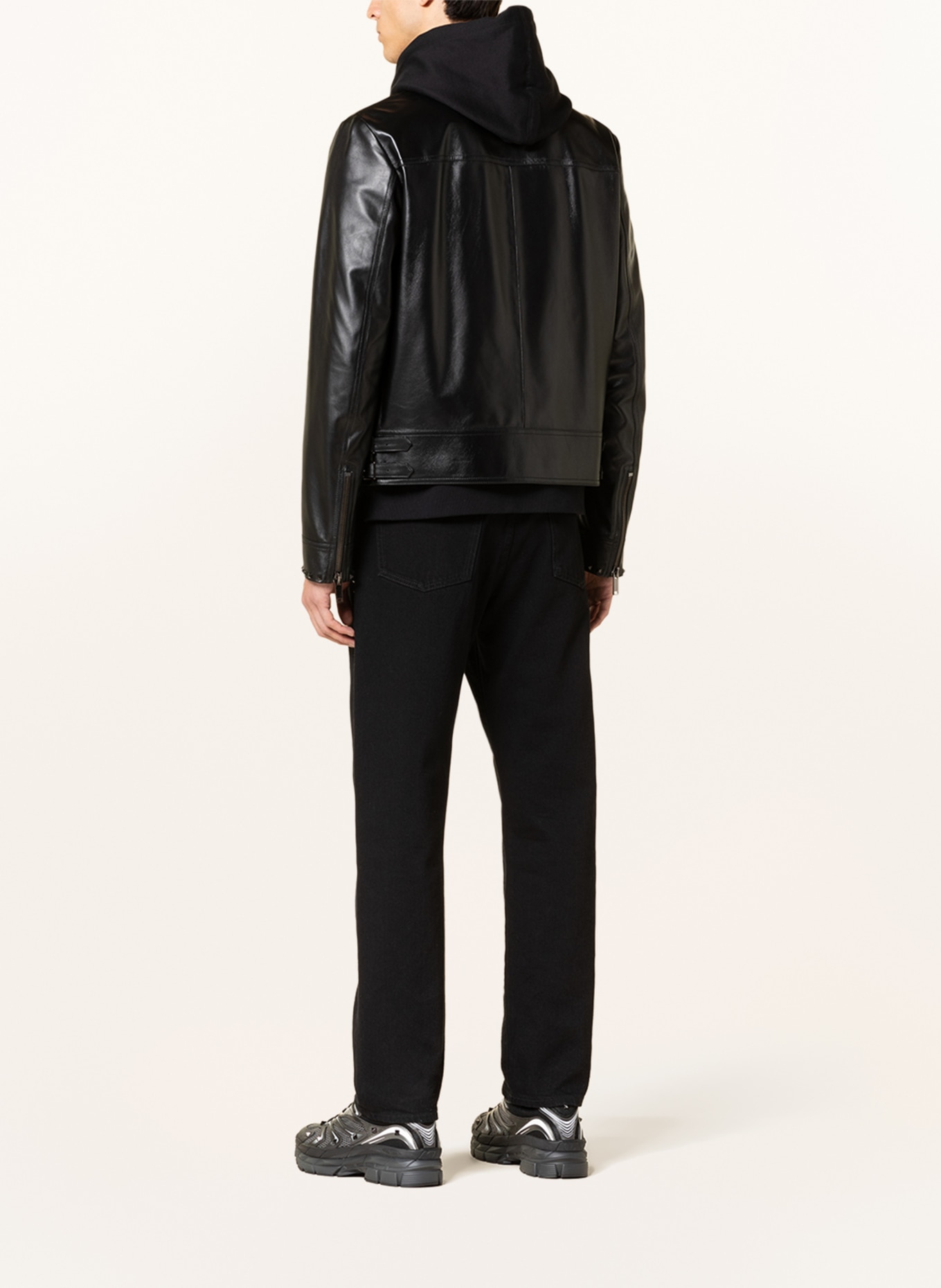VALENTINO Leather jacket ROCKSTUD, Color: BLACK (Image 3)