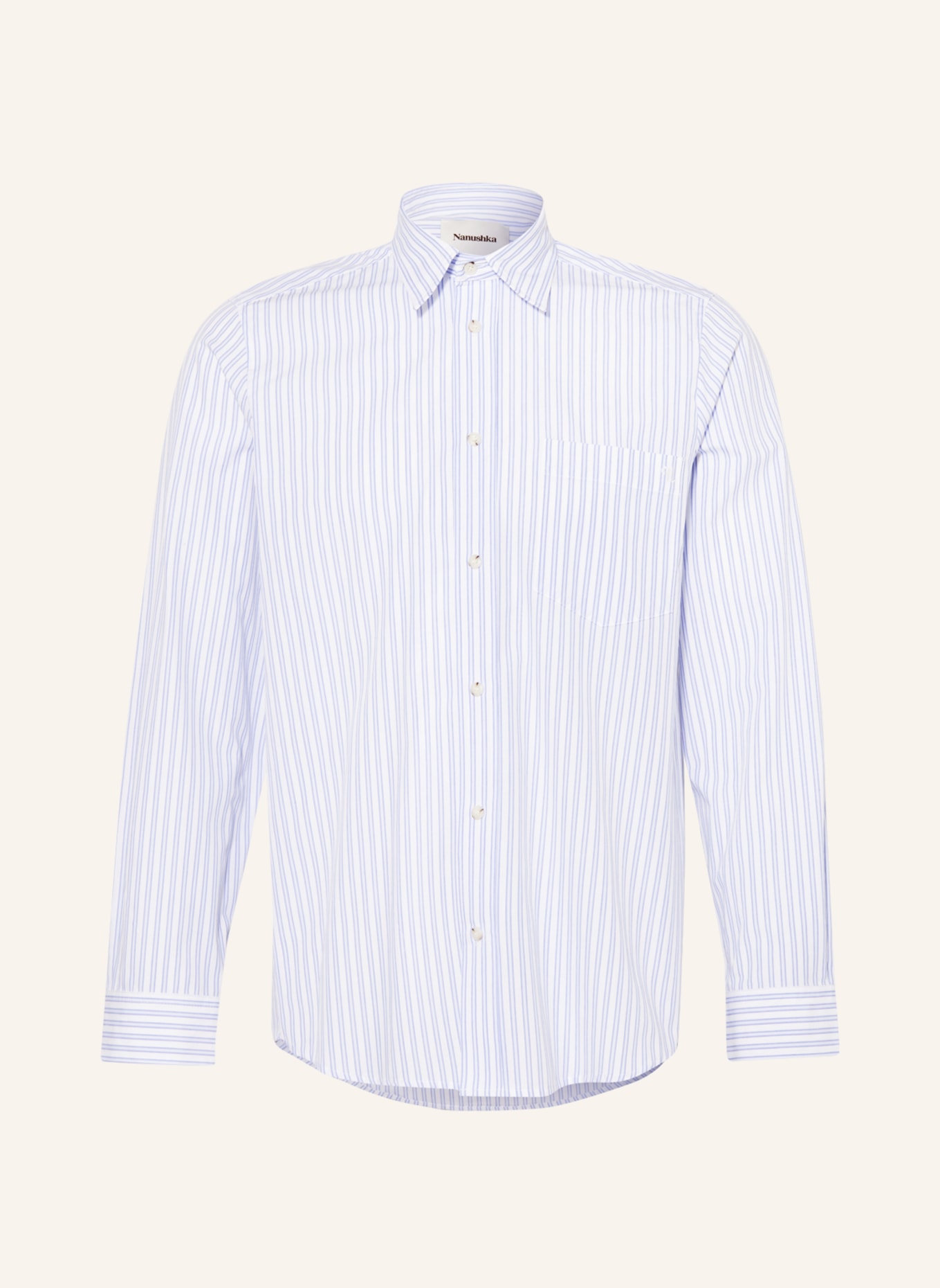 Nanushka Shirt KALEB comfort fit, Color: WHITE/ LIGHT BLUE (Image 1)