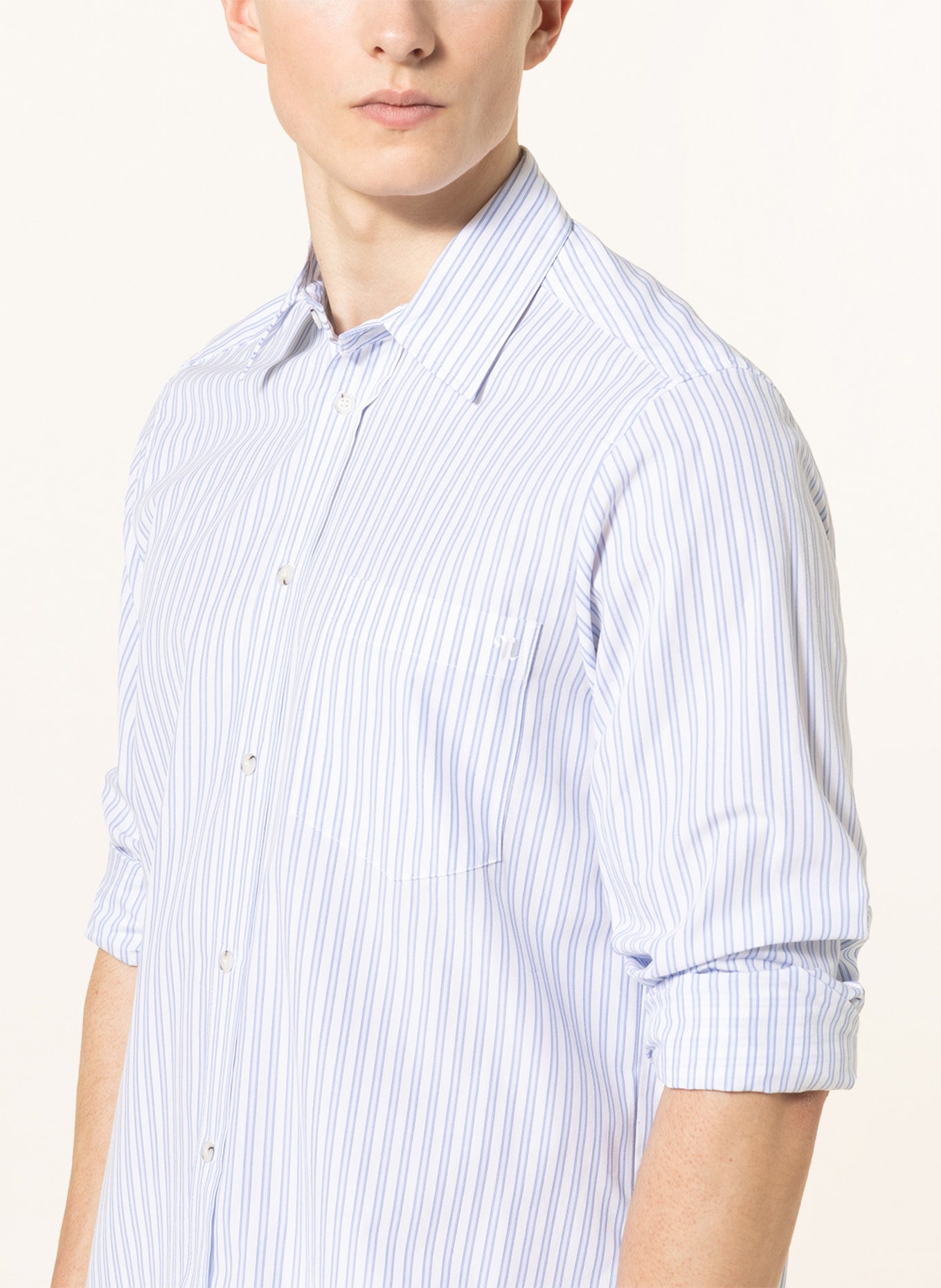 Nanushka Shirt KALEB comfort fit, Color: WHITE/ LIGHT BLUE (Image 4)