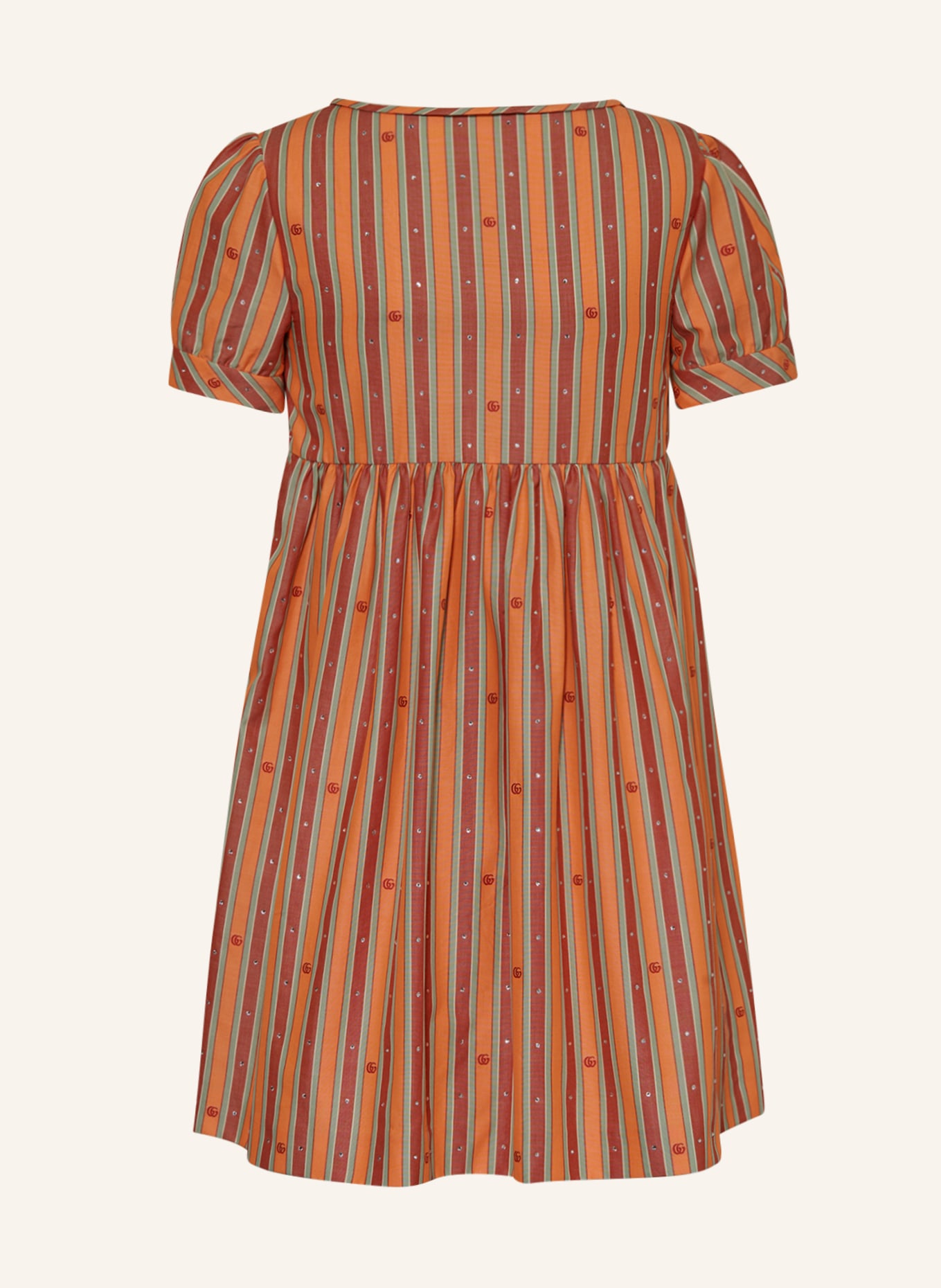 GUCCI Kleid mit Schmucksteinen, Farbe: ORANGE/ DUNKELROT/ HELLGRÜN (Bild 2)