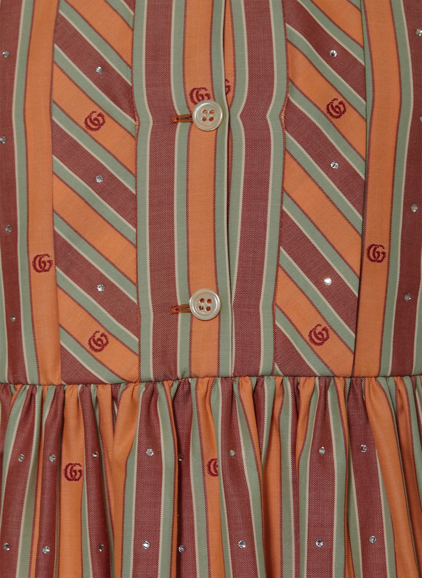 GUCCI Kleid mit Schmucksteinen, Farbe: ORANGE/ DUNKELROT/ HELLGRÜN (Bild 3)