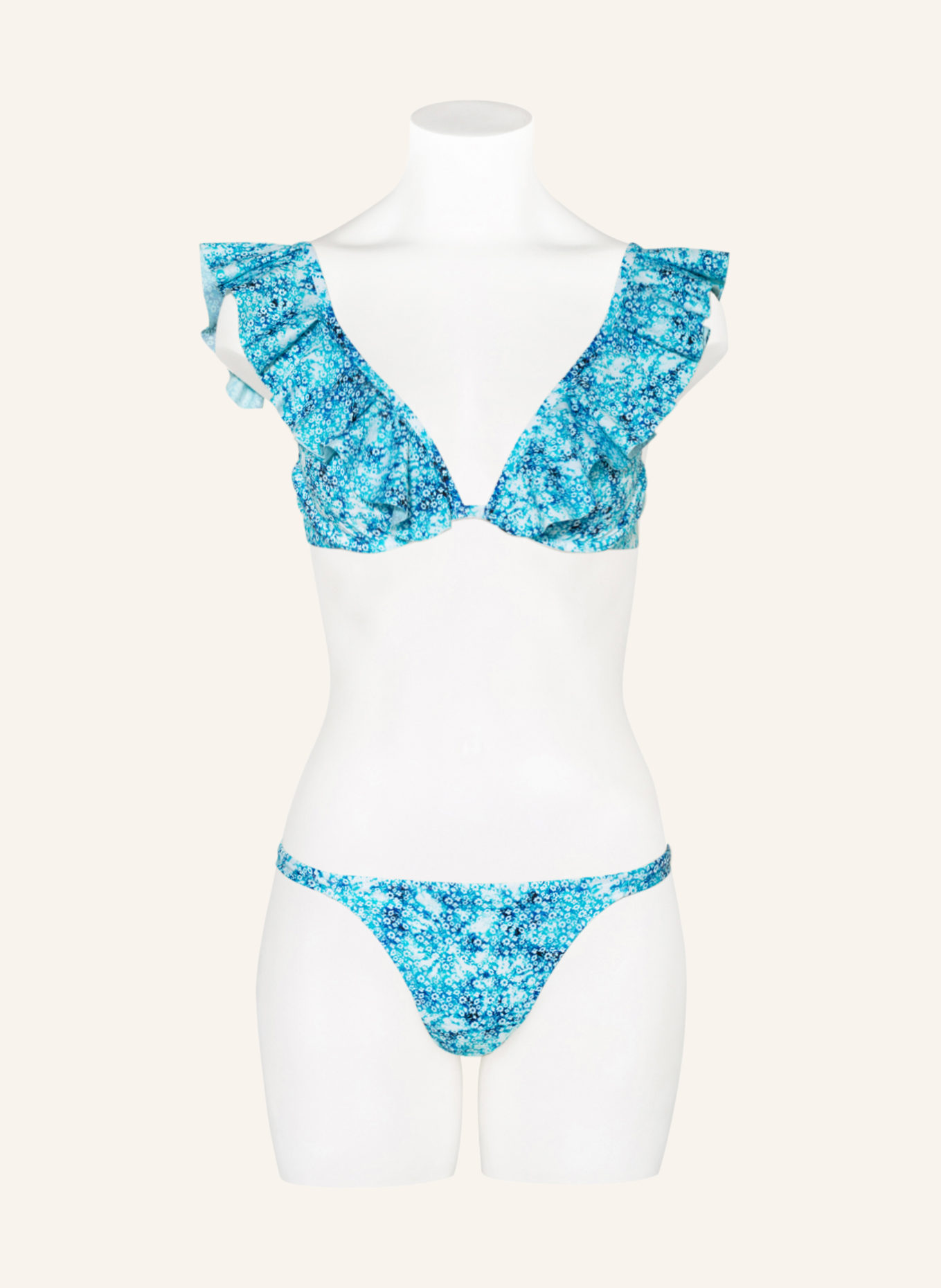 VILEBREQUIN Underwired bikini top FLOWER TIE & DIE LIZZY, Color: TURQUOISE/ WHITE/ BLUE (Image 2)