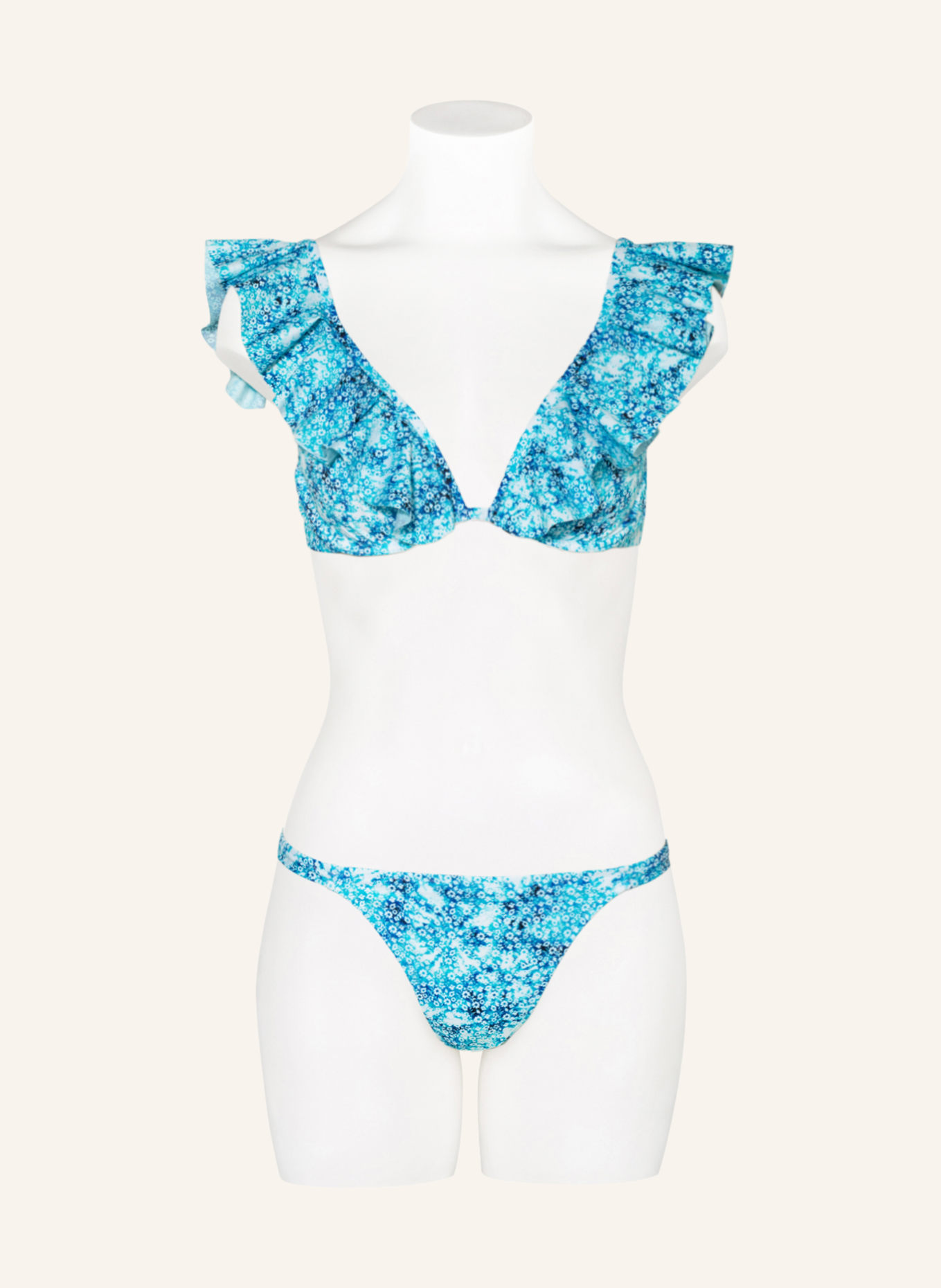 VILEBREQUIN Bralette-Bikini-Top FLOWERS TIE & DIE FRAZ, Farbe: TÜRKIS/ WEISS/ BLAU (Bild 2)