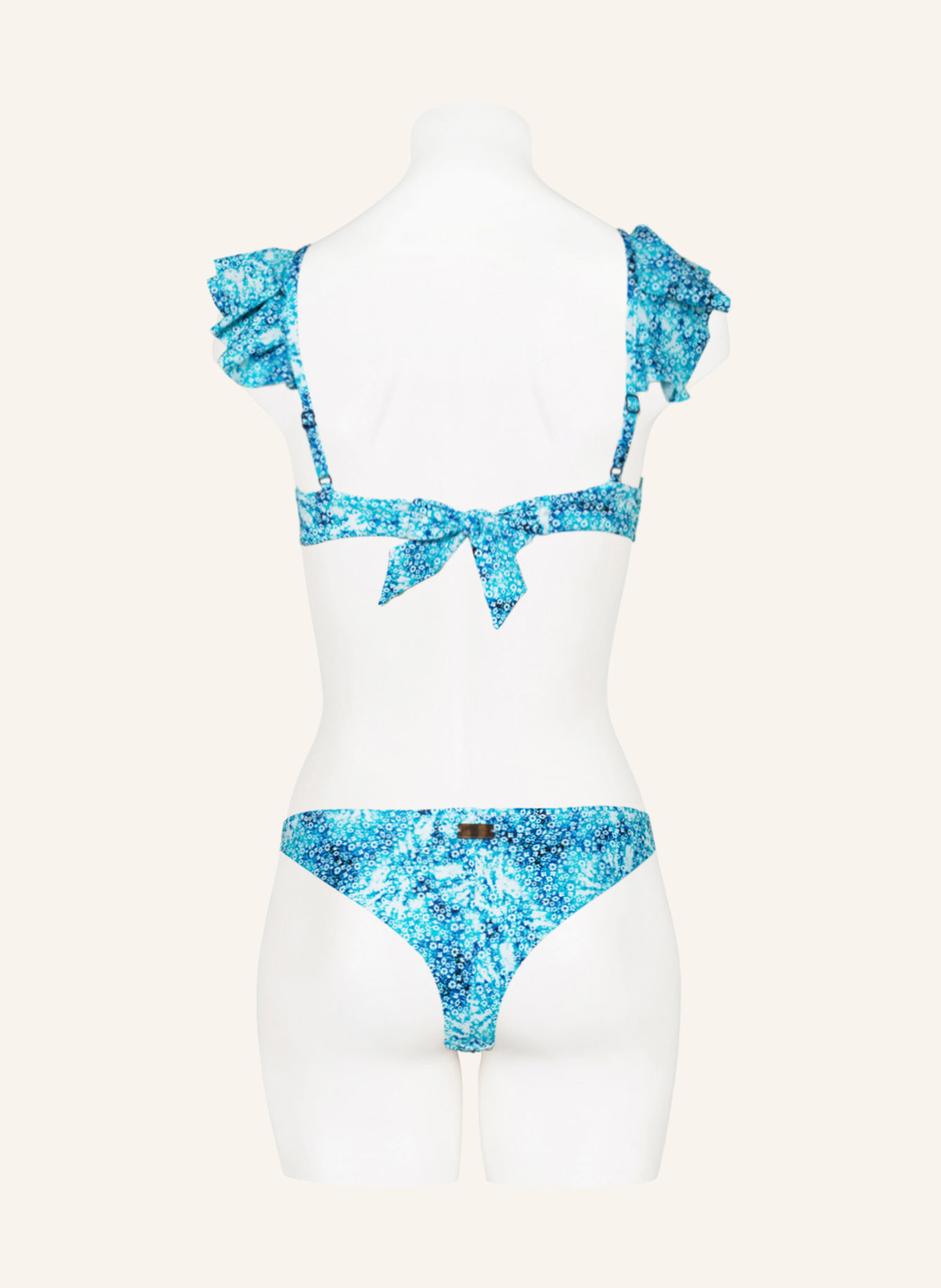 VILEBREQUIN Bralette-Bikini-Top FLOWERS TIE & DIE FRAZ, Farbe: TÜRKIS/ WEISS/ BLAU (Bild 3)