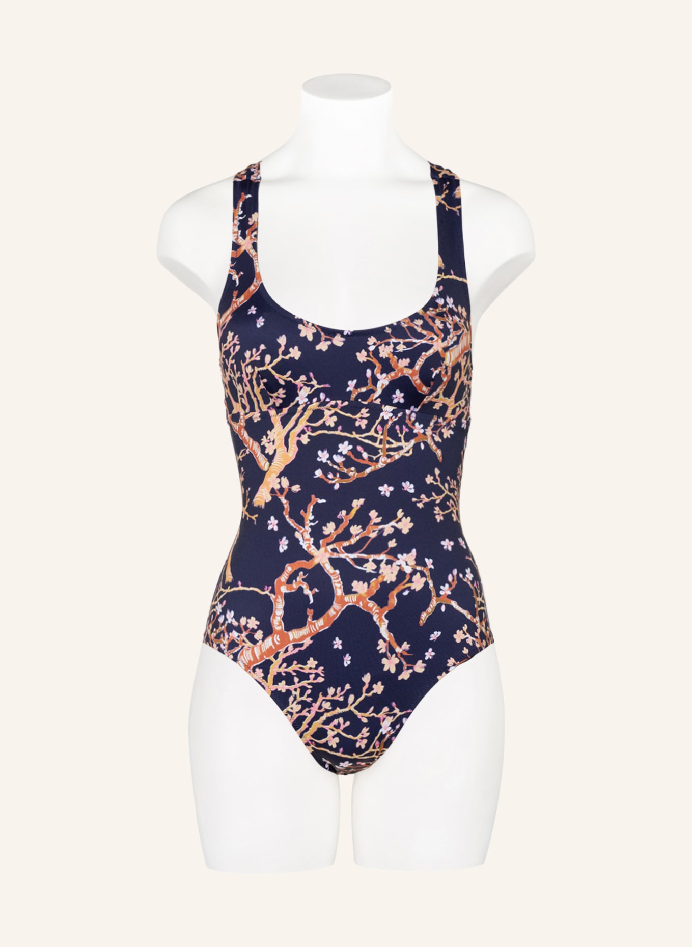 VILEBREQUIN Swimsuit SWEET BLOOSOM LYA, Color: DARK BLUE/ COGNAC/ WHITE (Image 2)