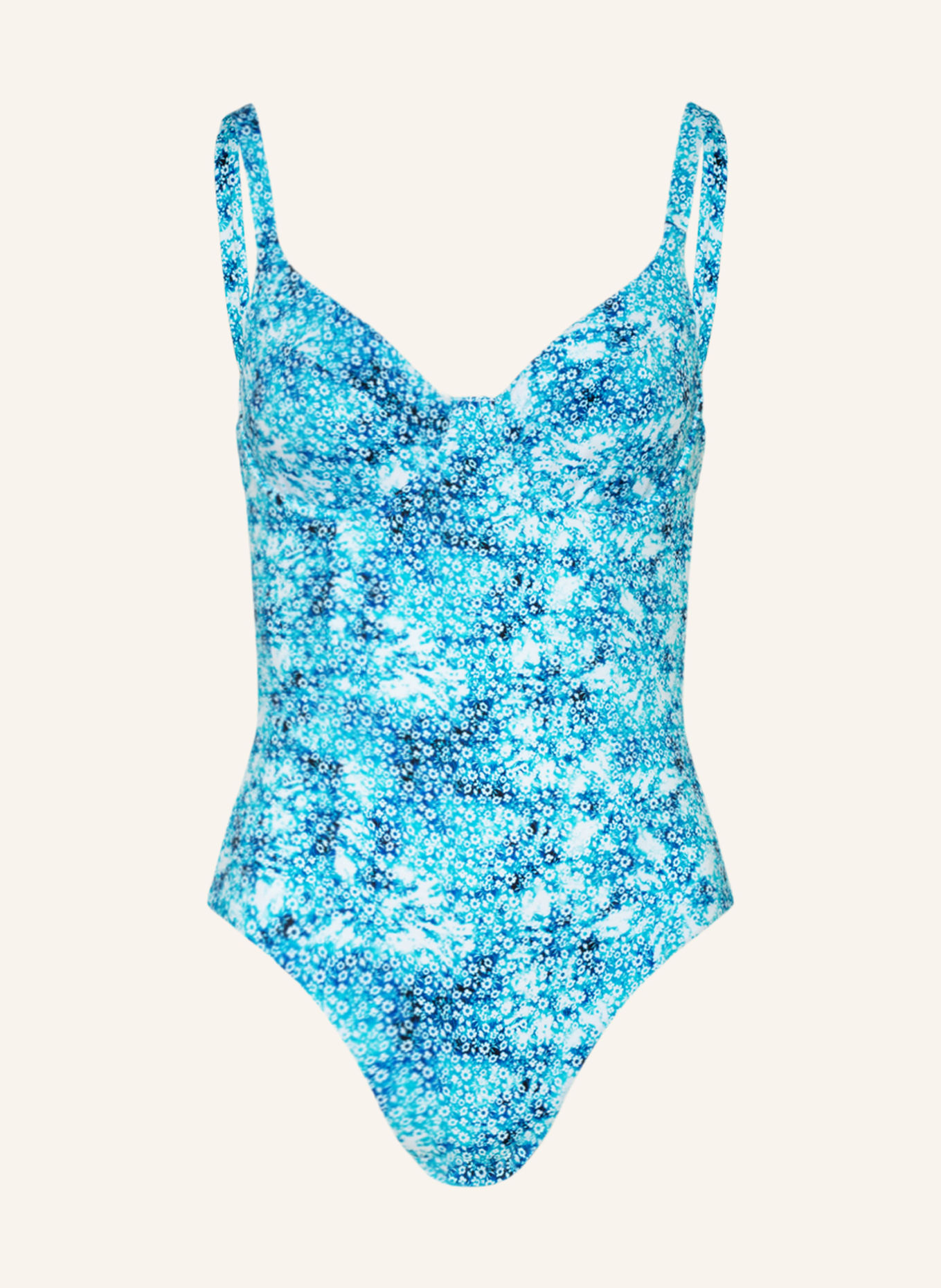 VILEBREQUIN Swimsuit FLOWERS TIE & DIE LEONITA, Color: TURQUOISE/ WHITE/ BLUE (Image 1)