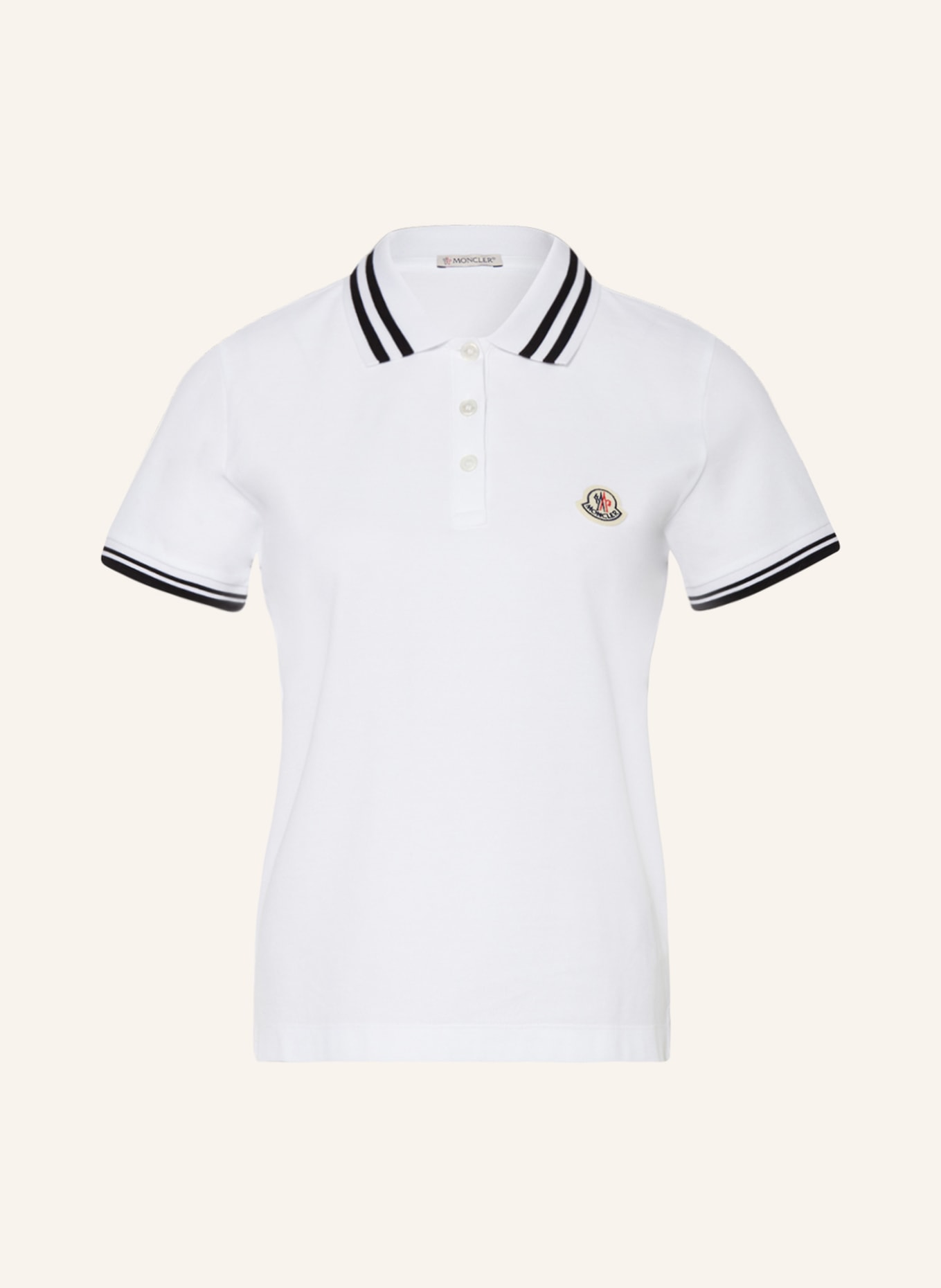 MONCLER Piqué polo shirt, Color: WHITE (Image 1)