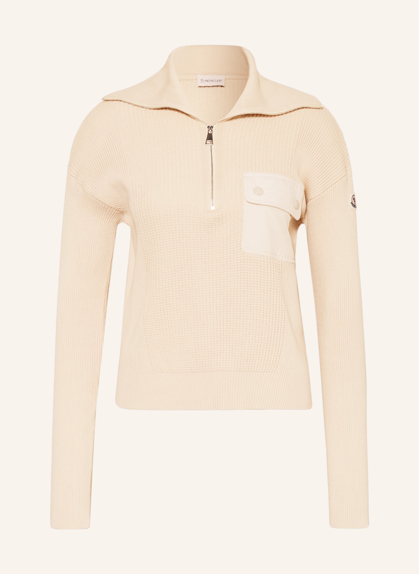 MONCLER Half-zip sweater, Color: BEIGE (Image 1)