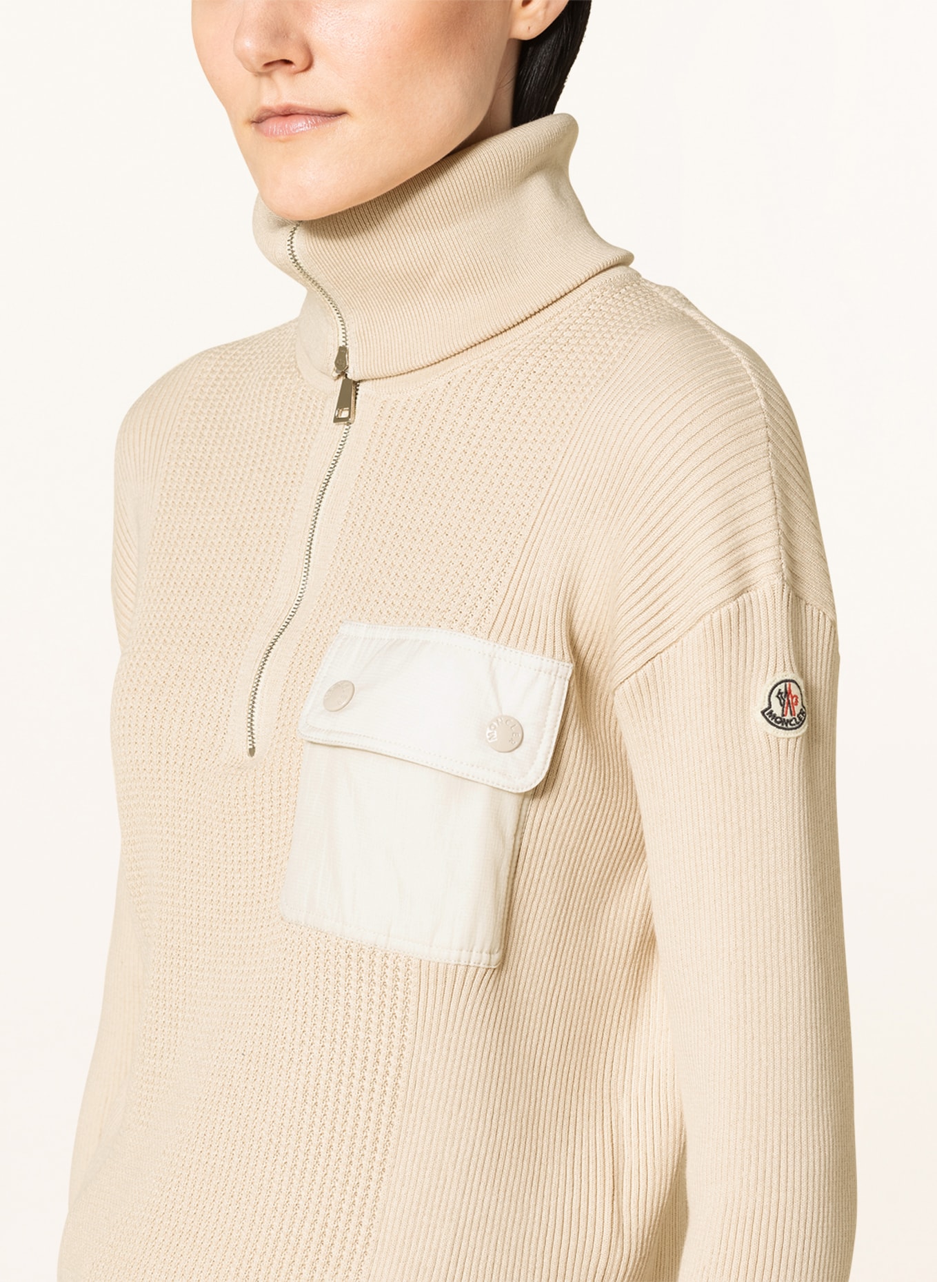 MONCLER Half-zip sweater, Color: BEIGE (Image 4)