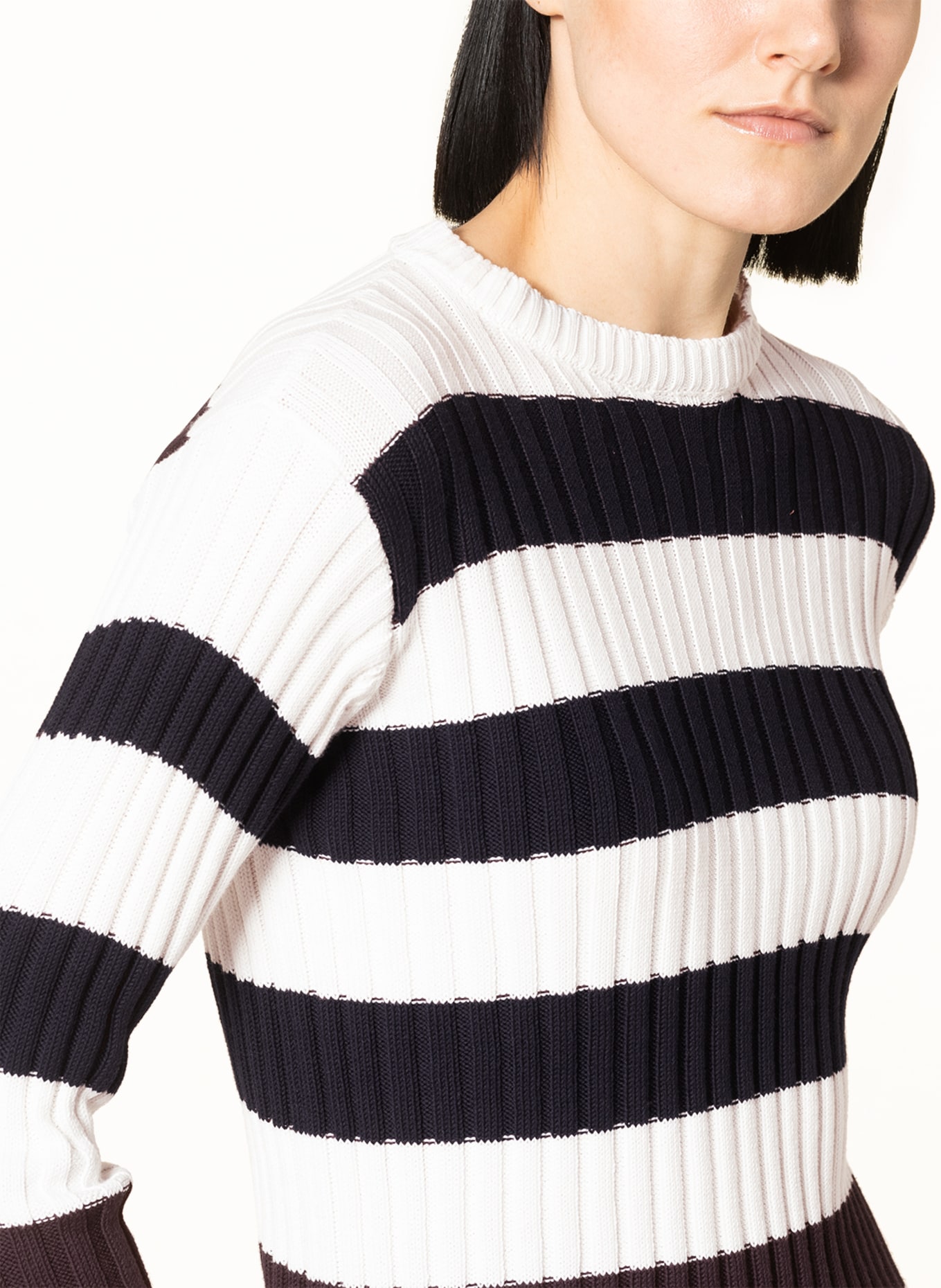 MONCLER Pullover mit abnehmbarer Kapuze, Farbe: WEISS/ SCHWARZ (Bild 5)