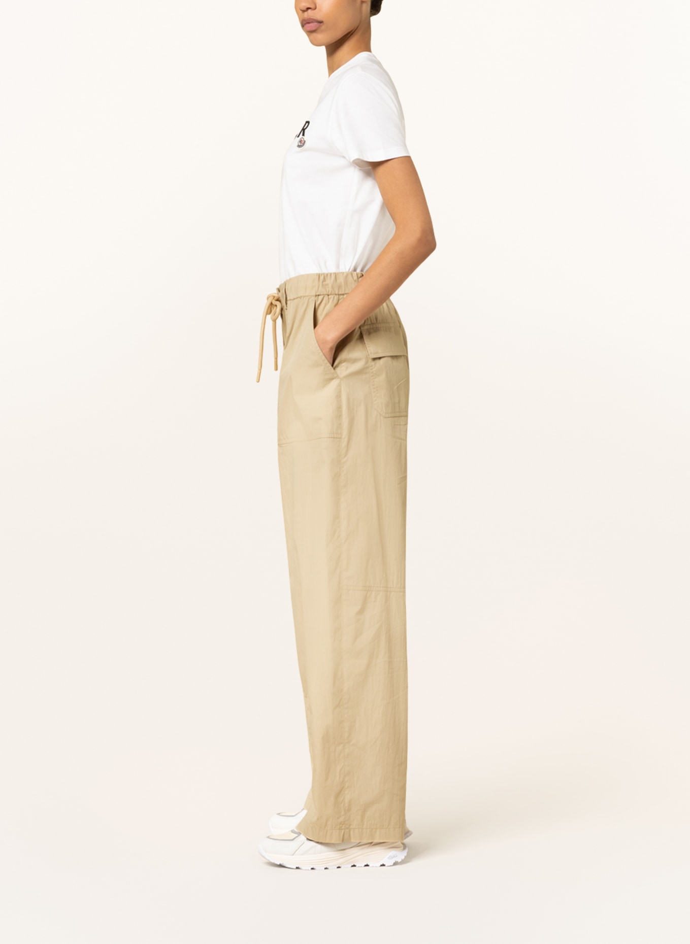 MONCLER Wide leg trousers, Color: BEIGE (Image 4)