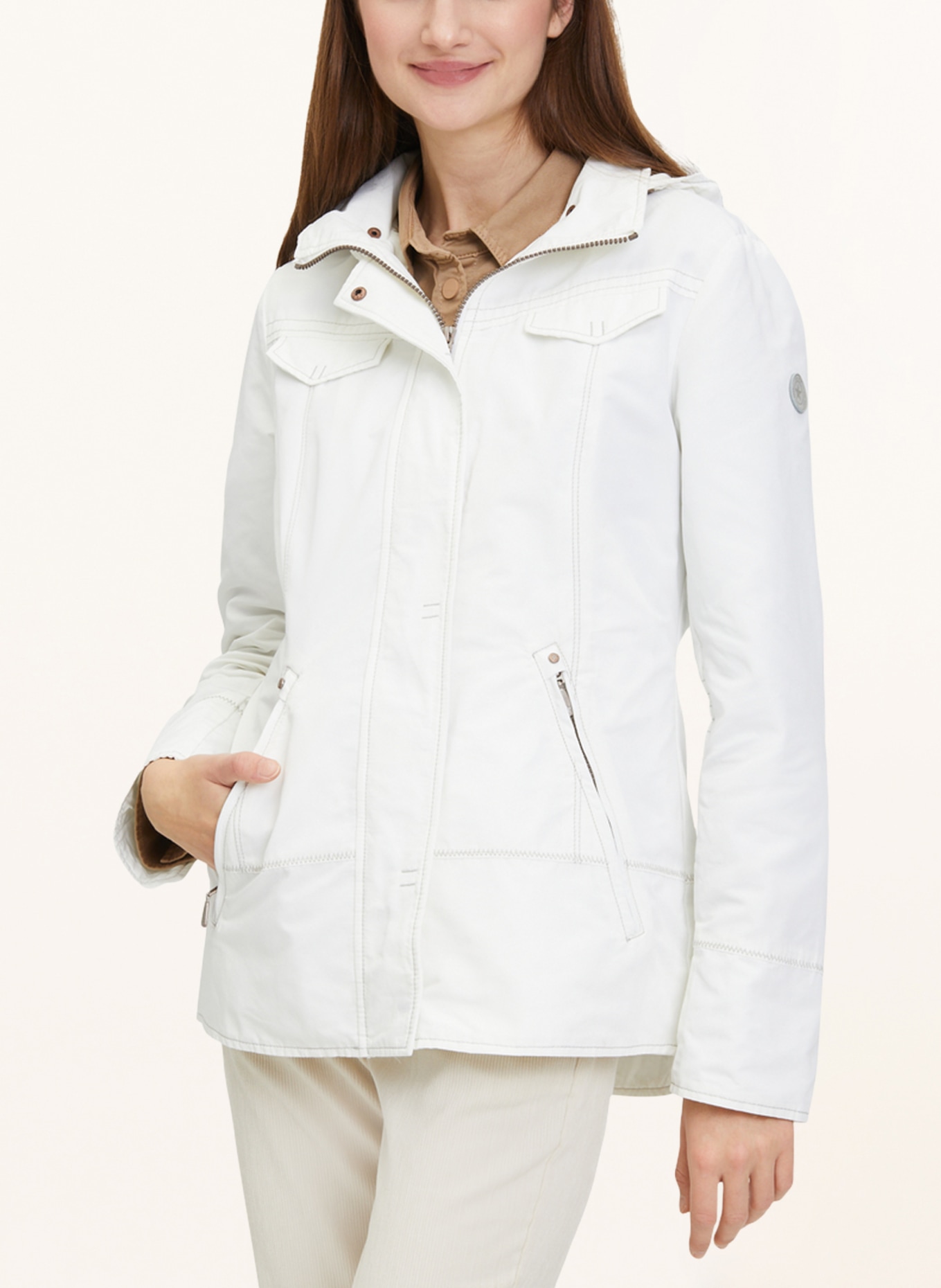 detachable Jacket BRET in white with GIL hood