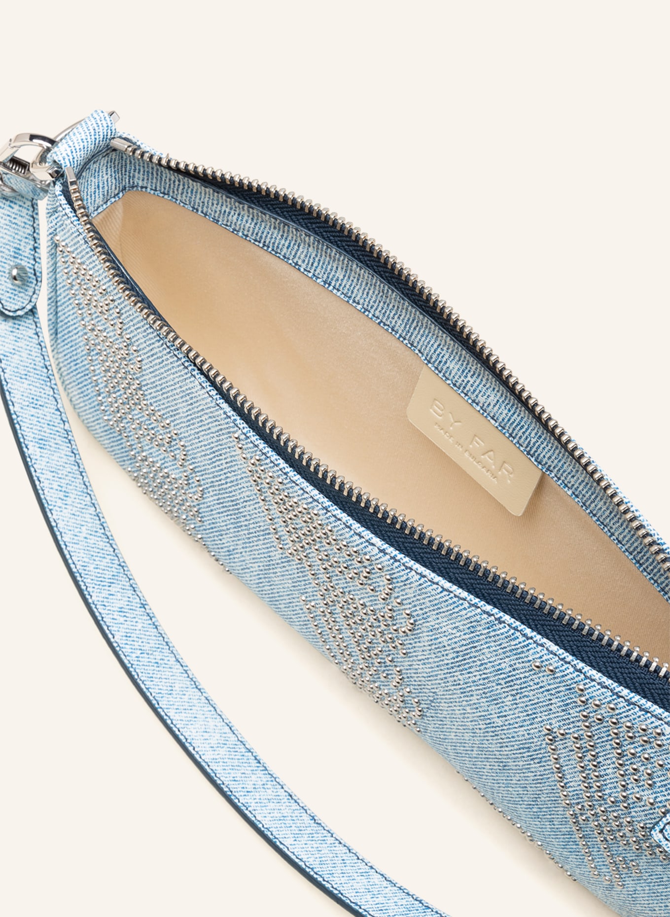 BY FAR Shoulder bag RACHEL with rivets, Color: LIGHT BLUE (Image 3)