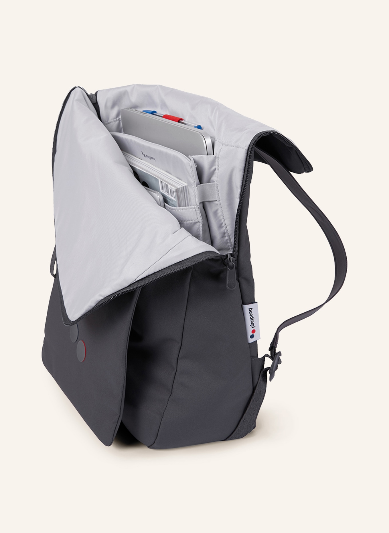 pinqponq Backpack KLAK with laptop compartment 13 l, Color: DARK GRAY (Image 3)