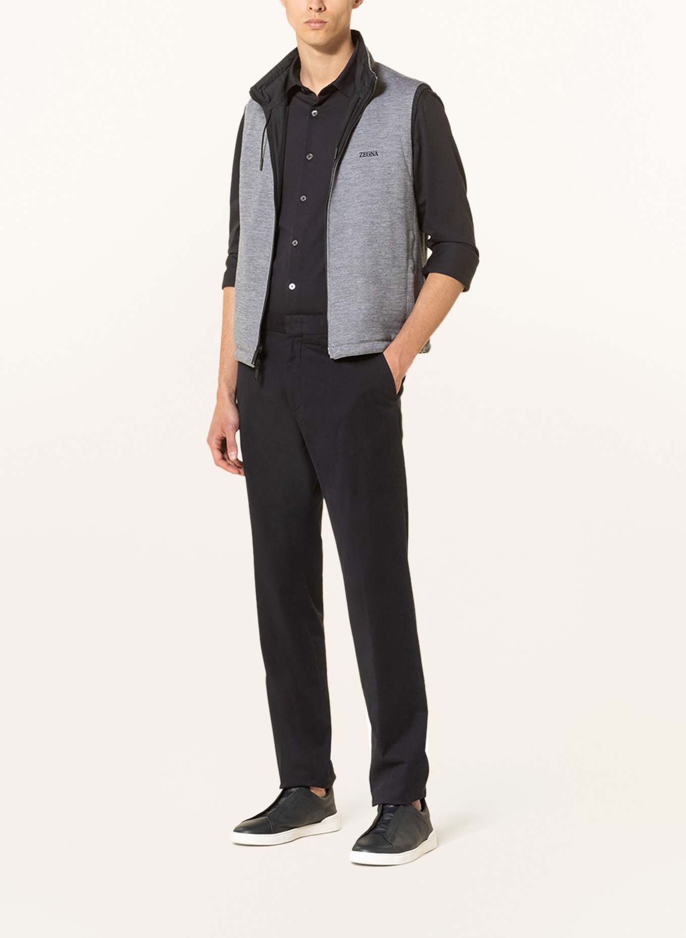 ZEGNA Reversible vest with cashmere, Color: DARK BLUE/ GRAY (Image 2)