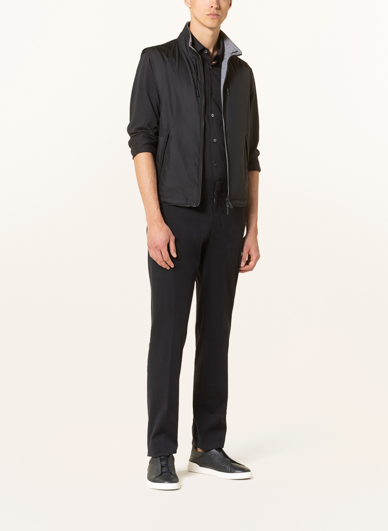 ZEGNA Reversible vest with cashmere, Color: DARK BLUE/ GRAY (Image 3)