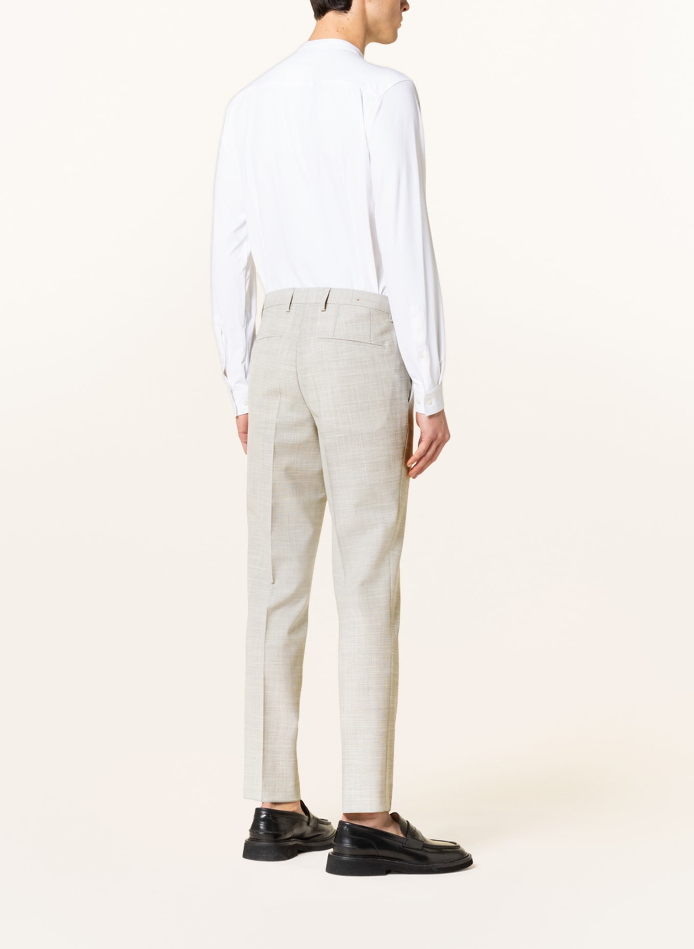 HUGO Spodnie garniturowe GETLIN slim fit, Kolor: JASNOCZARY/ KREMOWY (Obrazek 4)