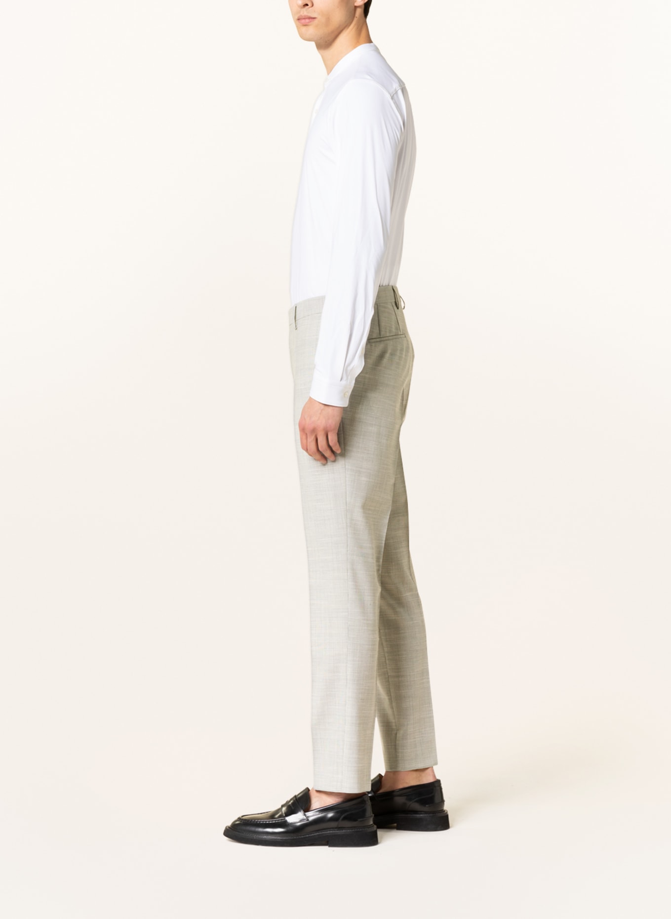 HUGO Oblekové kalhoty GETLIN Slim Fit, Barva: SVĚTLE ŠEDÁ/ KRÉMOVÁ (Obrázek 5)