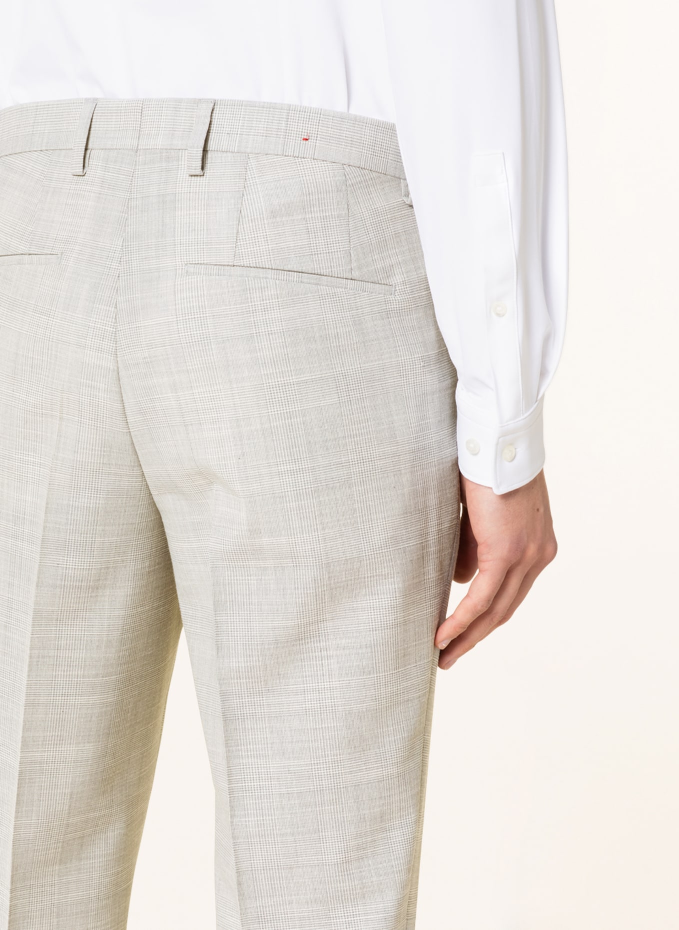 HUGO Spodnie garniturowe GETLIN slim fit, Kolor: JASNOCZARY/ KREMOWY (Obrazek 6)