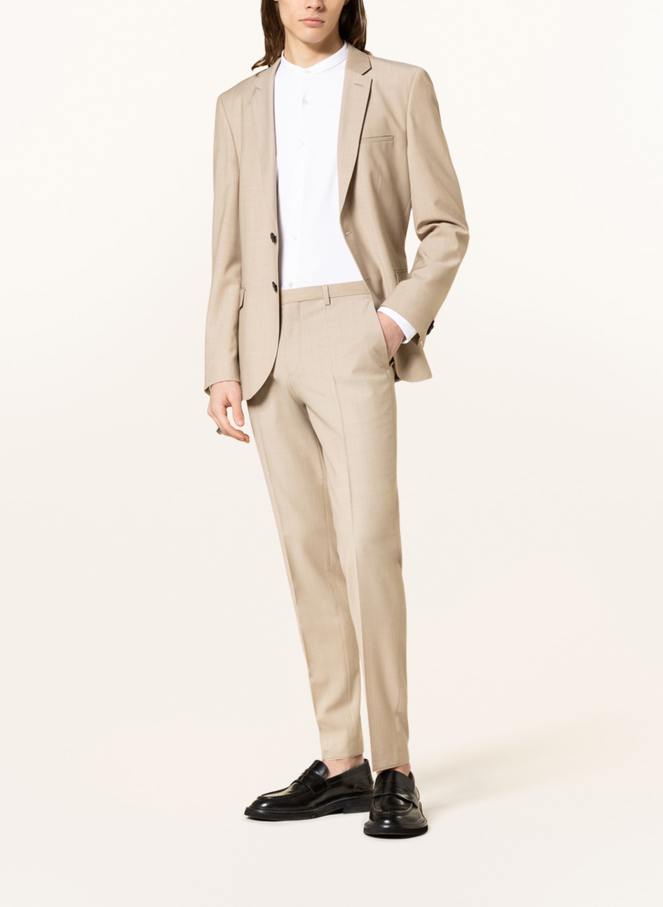 HUGO Oblekové kalhoty HESTEN Extra Slim Fit, Barva: 274 LIGHT BEIGE (Obrázek 2)